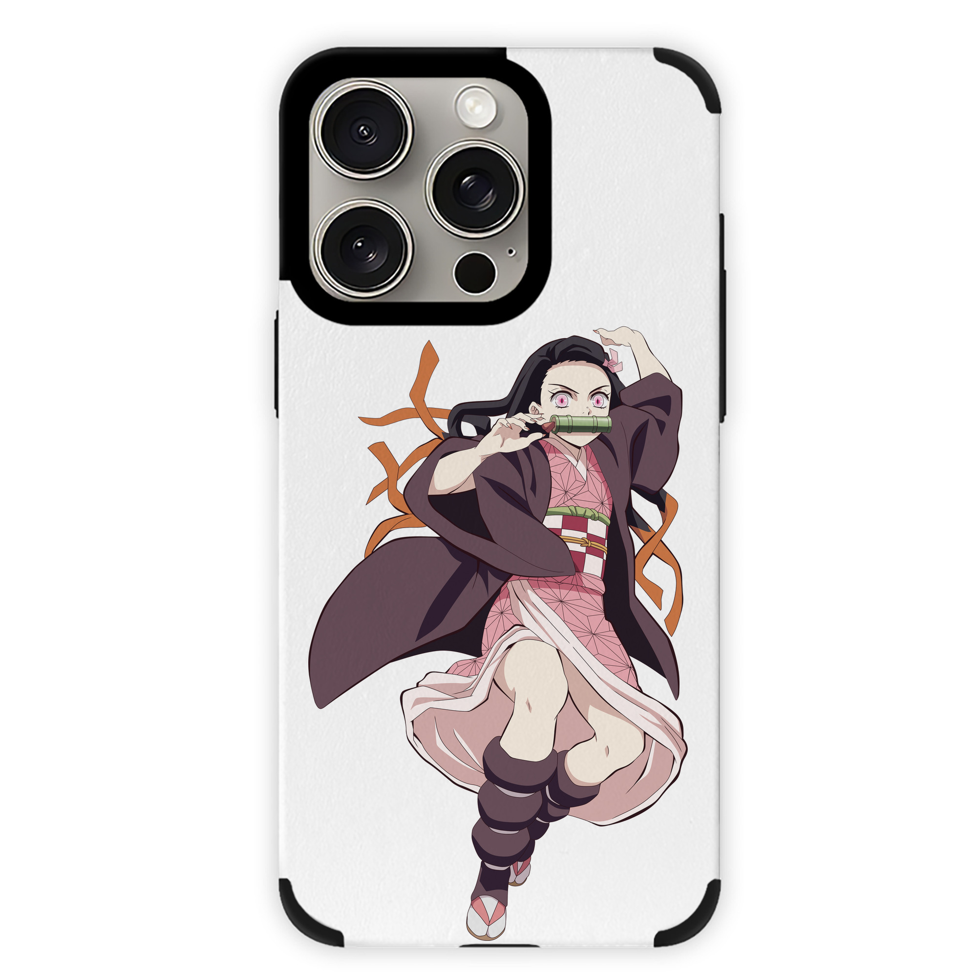 （画像用） 鬼滅の刃（きめつのやいば）竈門 禰󠄀豆子／かまど ねずこ Kamado Nezuko 【iPhone15ProMax対応】 PUレザー スマホケース 耐衝撃＆黄変防止