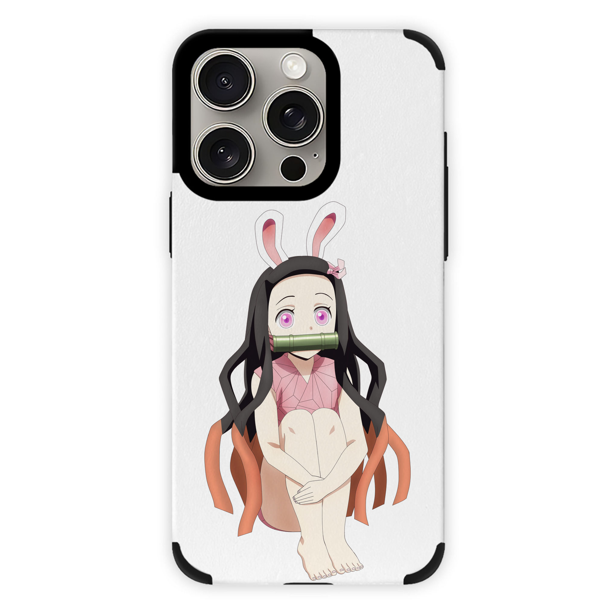 （画像用） 鬼滅の刃（きめつのやいば）竈門 禰󠄀豆子／かまど ねずこ Kamado Nezuko 【iPhone15ProMax対応】 PUレザー スマホケース 耐衝撃＆黄変防止