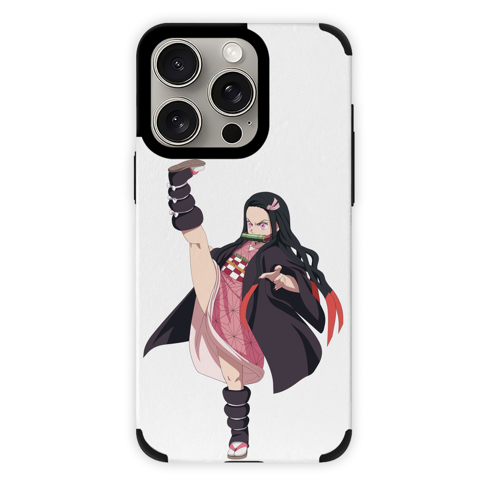（画像用） 鬼滅の刃（きめつのやいば）竈門 禰󠄀豆子／かまど ねずこ Kamado Nezuko 【iPhone15ProMax対応】 PUレザー スマホケース 耐衝撃＆黄変防止
