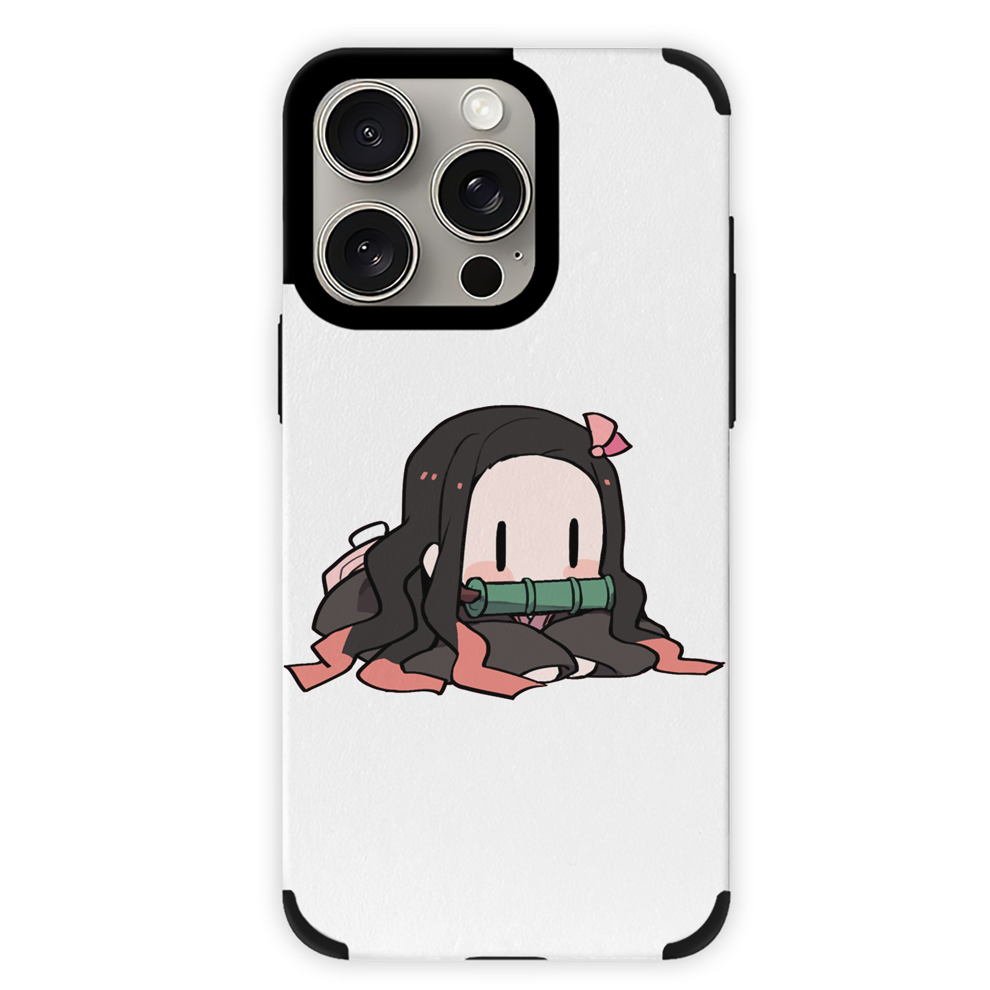 （画像用） 鬼滅の刃（きめつのやいば）竈門 禰󠄀豆子／かまど ねずこ Kamado Nezuko 【iPhone15ProMax対応】 PUレザー スマホケース 耐衝撃＆黄変防止