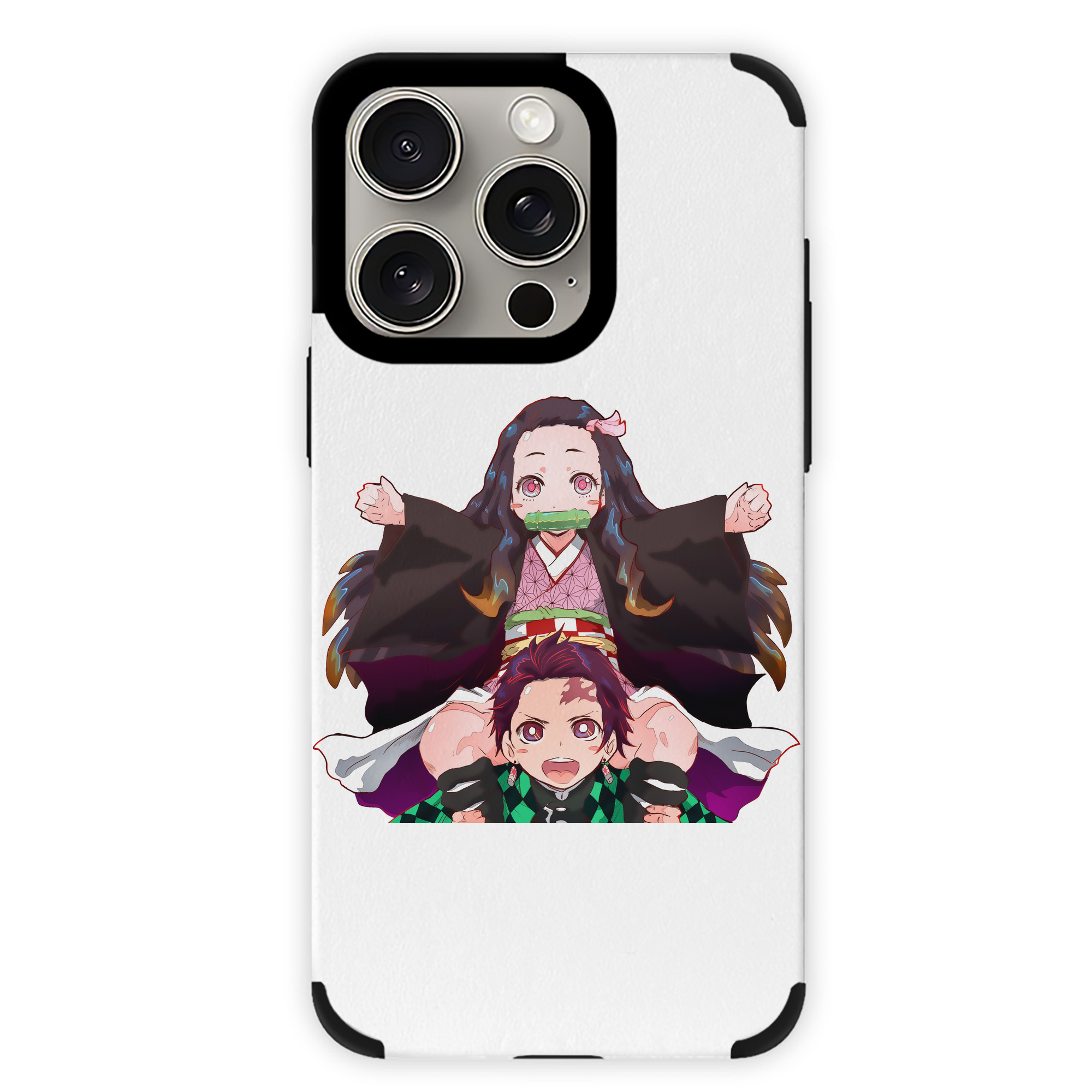 （画像用） 鬼滅の刃（きめつのやいば）竈門 禰󠄀豆子／かまど ねずこ Kamado Nezuko 【iPhone15ProMax対応】 PUレザー スマホケース 耐衝撃＆黄変防止