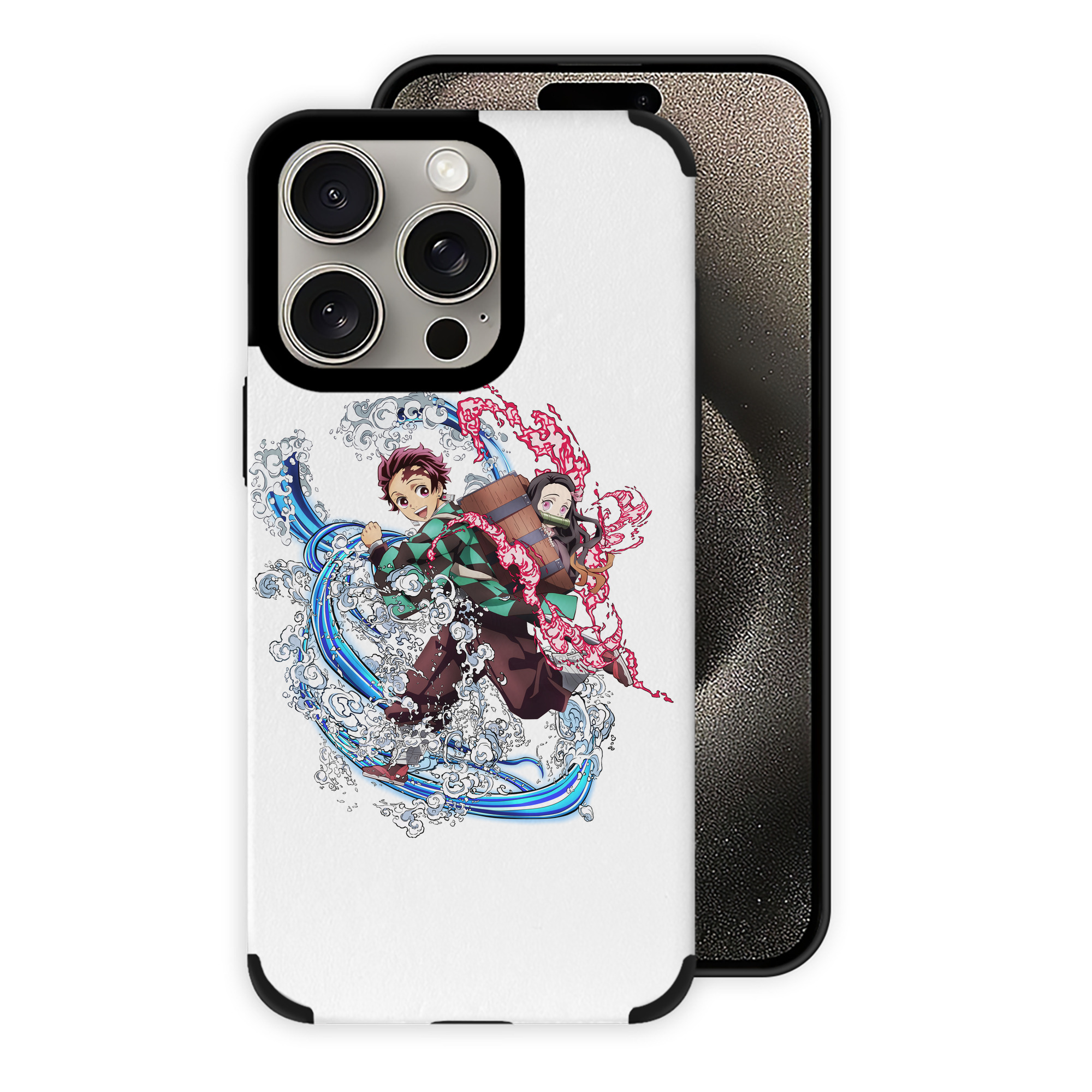 （画像用） 鬼滅の刃（きめつのやいば）竈門 禰󠄀豆子／かまど ねずこ Kamado Nezuko 【iPhone15ProMax対応】 PUレザー スマホケース 耐衝撃＆黄変防止