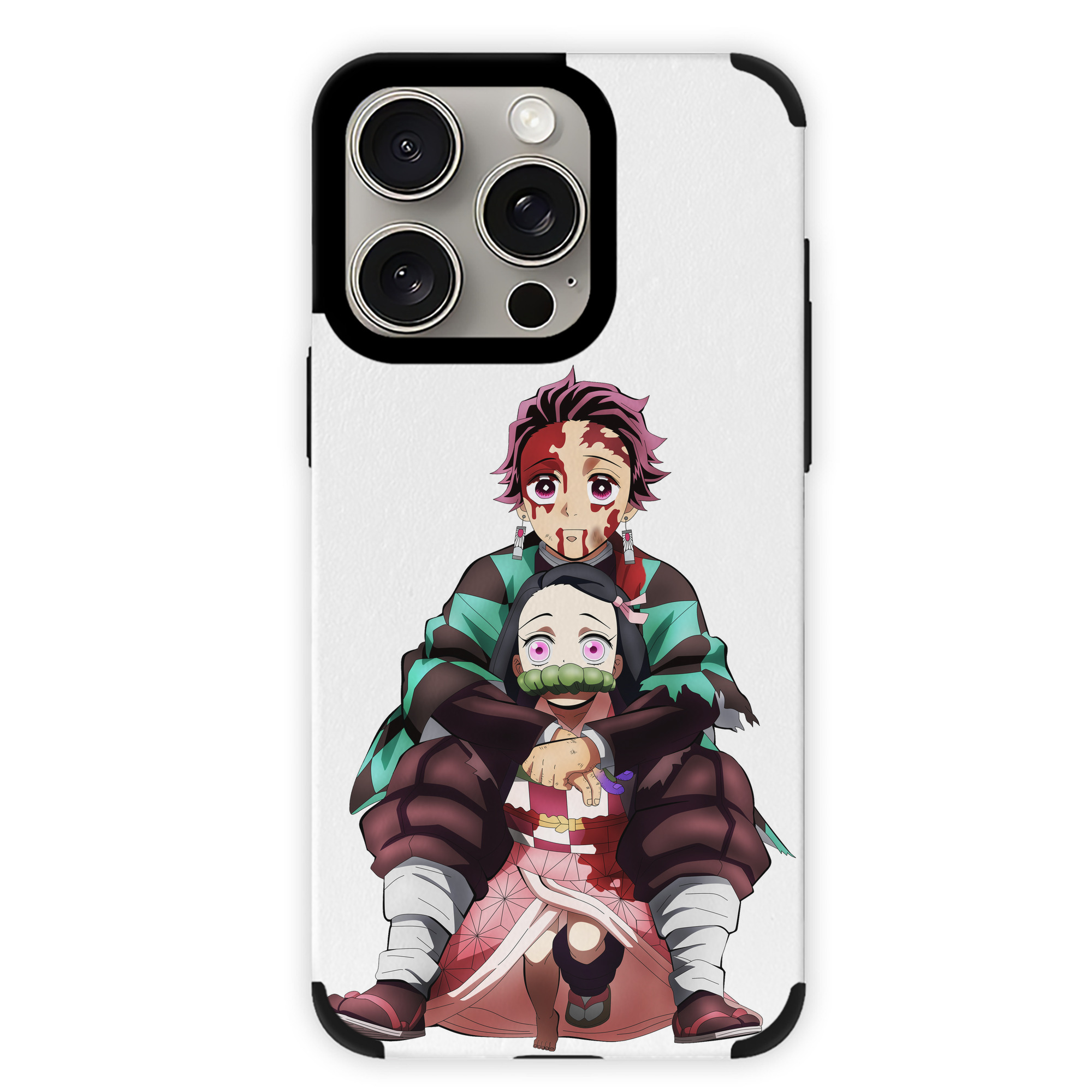 （画像用） 鬼滅の刃（きめつのやいば）竈門 禰󠄀豆子／かまど ねずこ Kamado Nezuko 【iPhone15ProMax対応】 PUレザー スマホケース 耐衝撃＆黄変防止