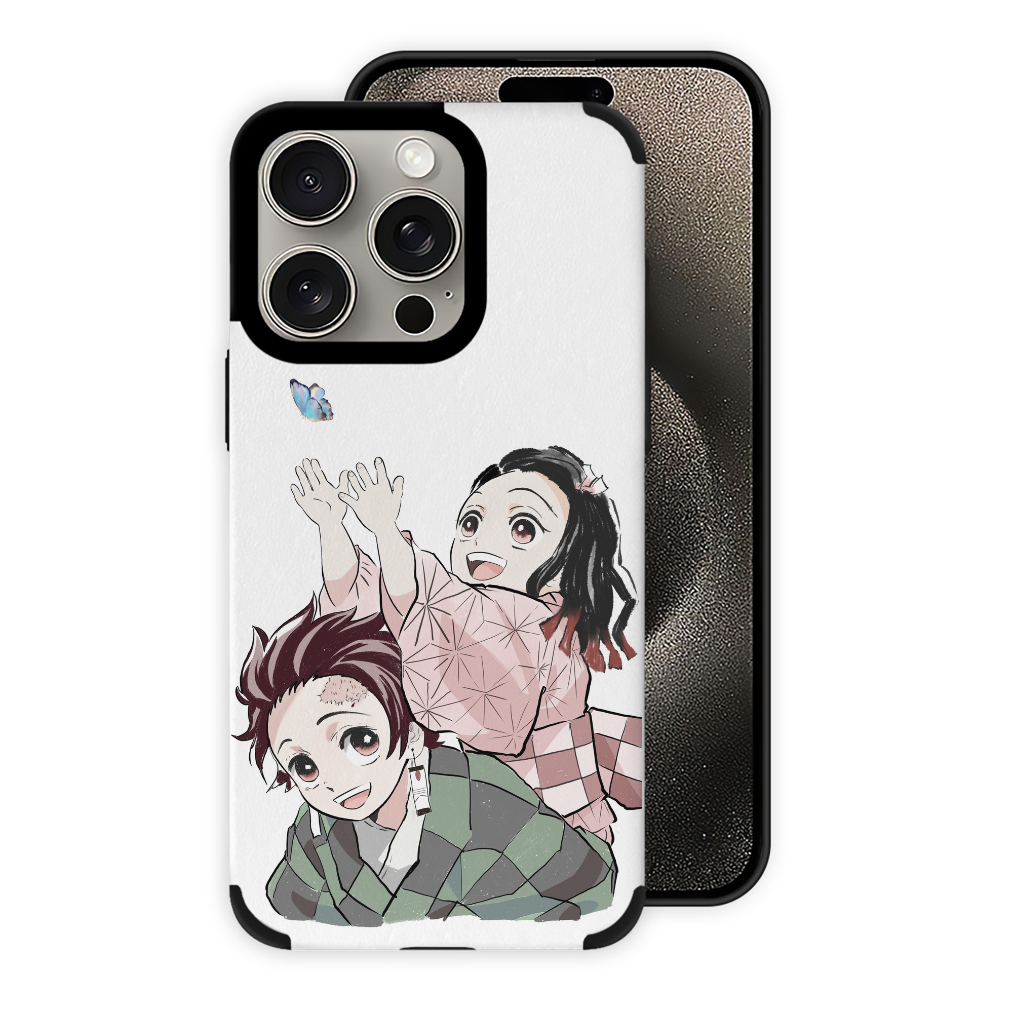 （画像用） 鬼滅の刃（きめつのやいば）竈門 禰󠄀豆子／かまど ねずこ Kamado Nezuko 【iPhone15ProMax対応】 PUレザー スマホケース 耐衝撃＆黄変防止