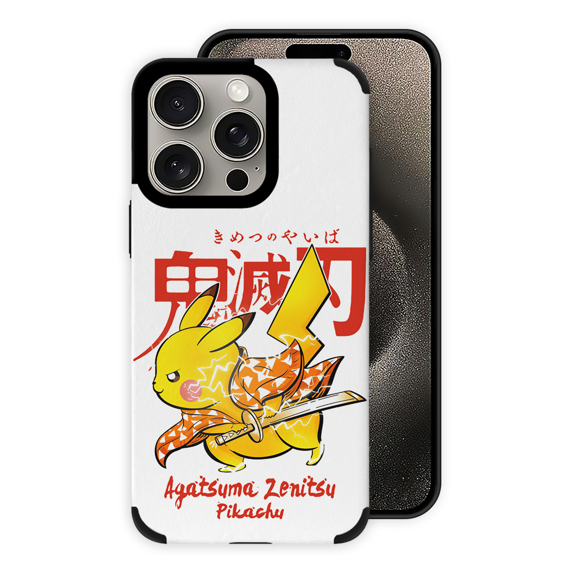 （画像用） 鬼滅の刃（きめつのやいば）我妻 善逸／あがつま ぜんいつ Agatsuma Zenitsu 【iPhone15ProMax対応】 PUレザー スマホケース 耐衝撃＆黄変防止