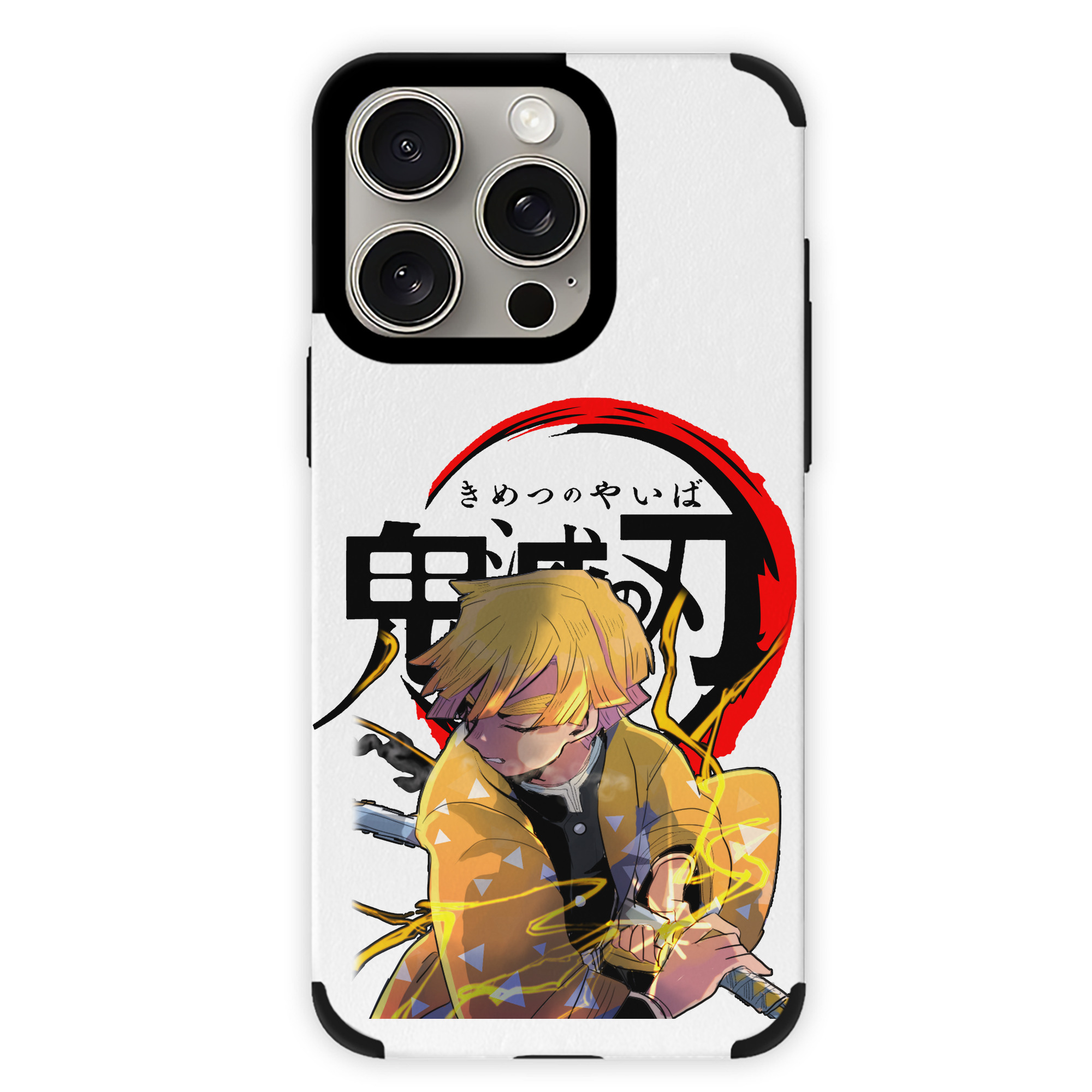 （画像用） 鬼滅の刃（きめつのやいば）我妻 善逸／あがつま ぜんいつ Agatsuma Zenitsu 【iPhone15ProMax対応】 PUレザー スマホケース 耐衝撃＆黄変防止