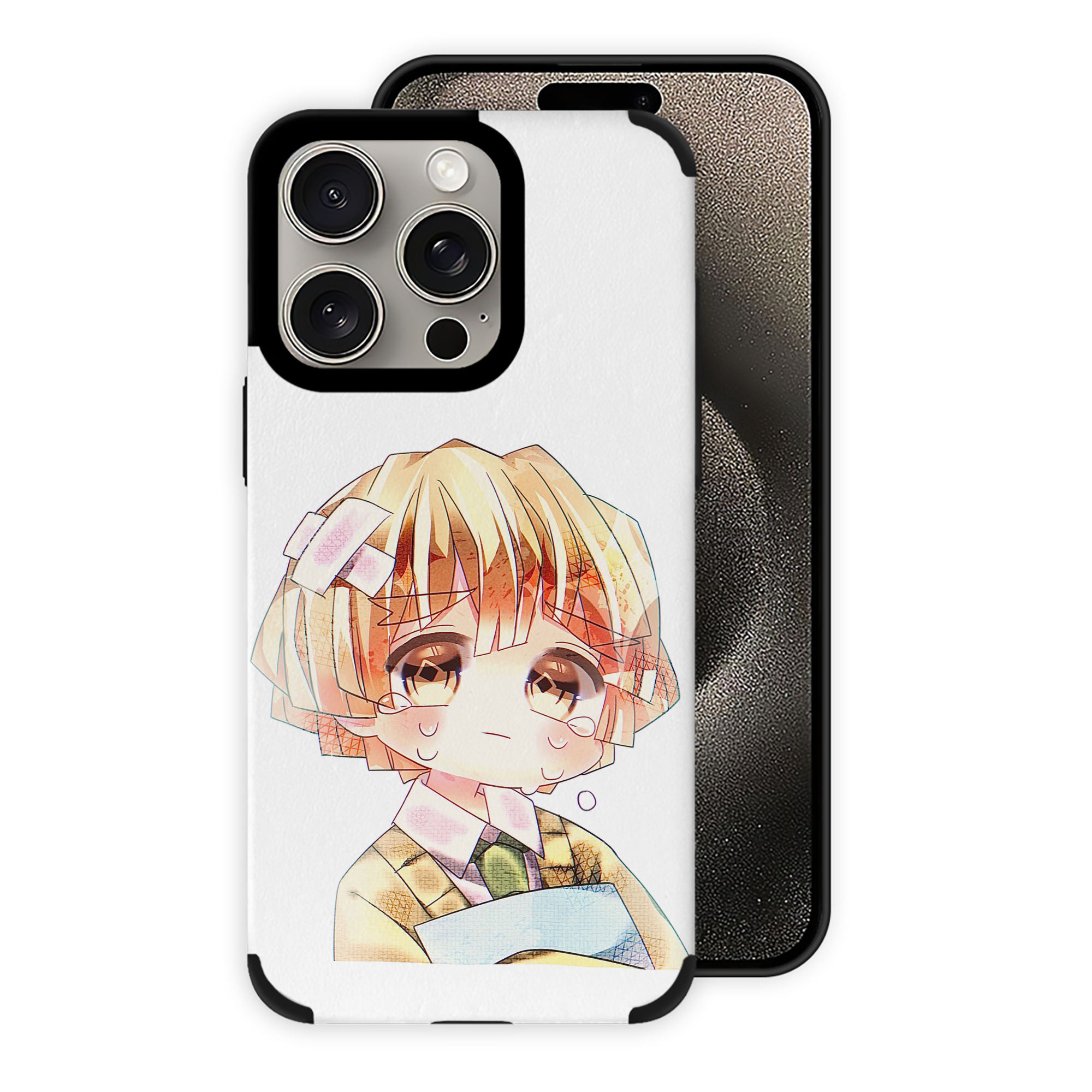 （画像用） 鬼滅の刃（きめつのやいば）我妻 善逸／あがつま ぜんいつ Agatsuma Zenitsu 【iPhone15ProMax対応】 PUレザー スマホケース 耐衝撃＆黄変防止