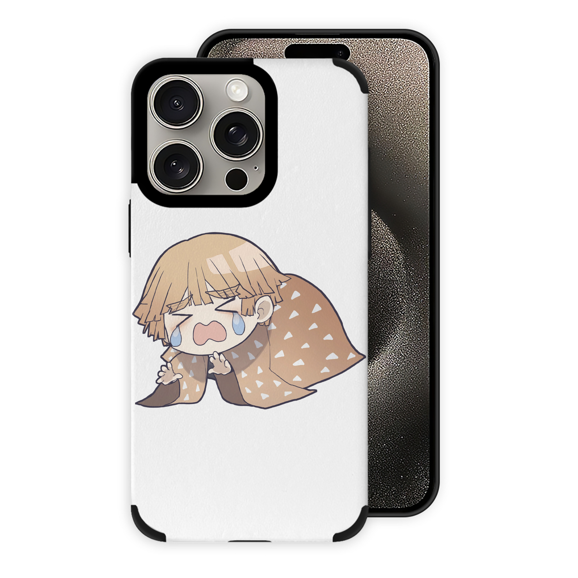 （画像用） 鬼滅の刃（きめつのやいば）我妻 善逸／あがつま ぜんいつ Agatsuma Zenitsu 【iPhone15ProMax対応】 PUレザー スマホケース 耐衝撃＆黄変防止