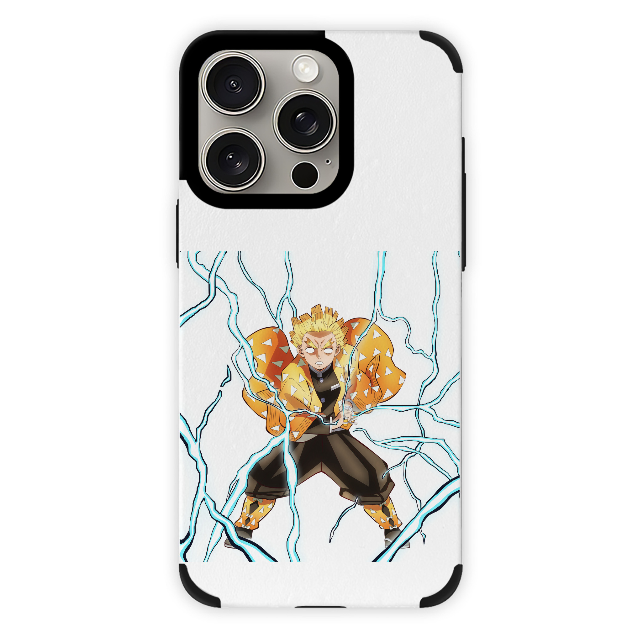 （画像用） 鬼滅の刃（きめつのやいば）我妻 善逸／あがつま ぜんいつ Agatsuma Zenitsu 【iPhone15ProMax対応】 PUレザー スマホケース 耐衝撃＆黄変防止