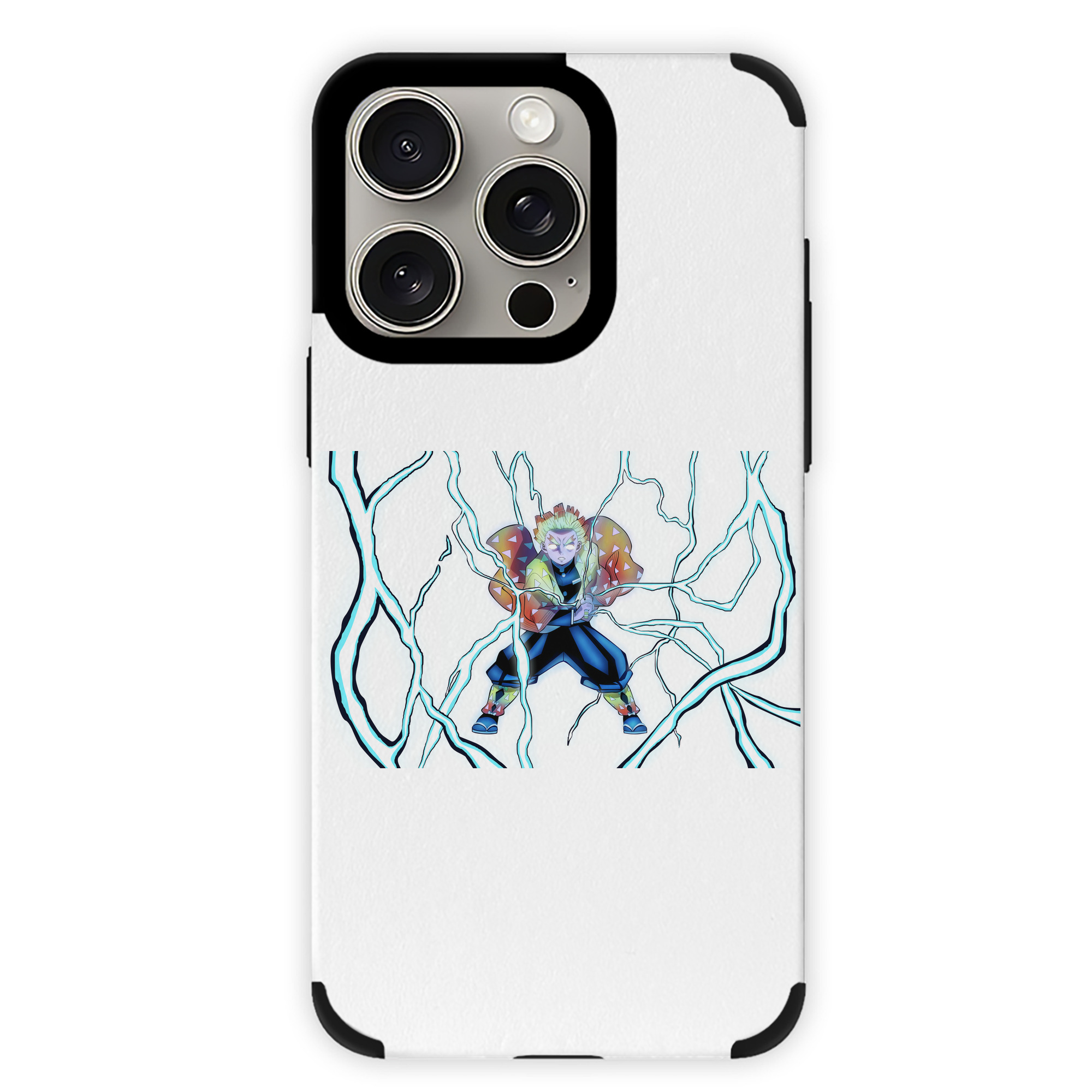 （画像用） 鬼滅の刃（きめつのやいば）我妻 善逸／あがつま ぜんいつ Agatsuma Zenitsu 【iPhone15ProMax対応】 PUレザー スマホケース 耐衝撃＆黄変防止