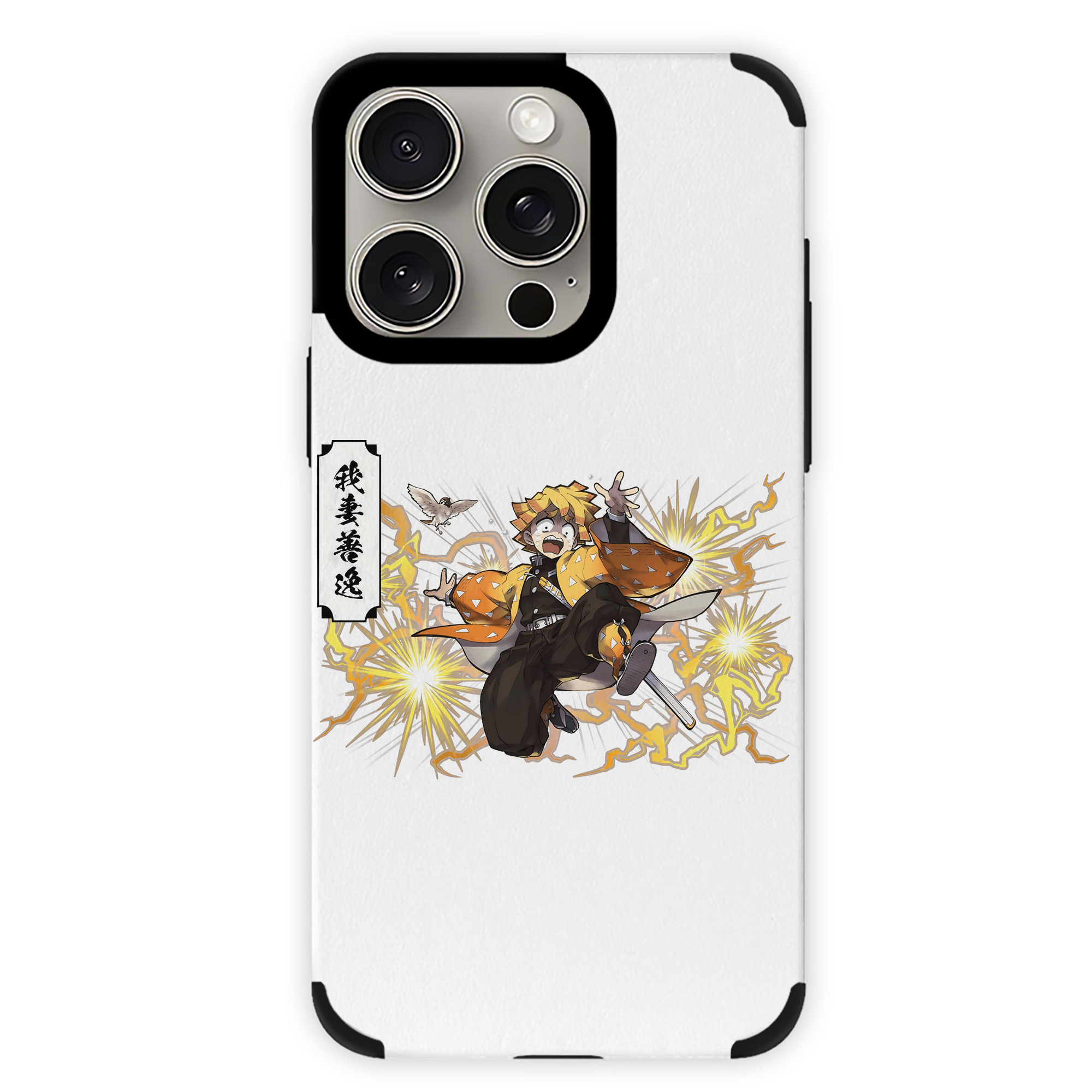 （画像用） 鬼滅の刃（きめつのやいば）我妻 善逸／あがつま ぜんいつ Agatsuma Zenitsu 【iPhone15ProMax対応】 PUレザー スマホケース 耐衝撃＆黄変防止