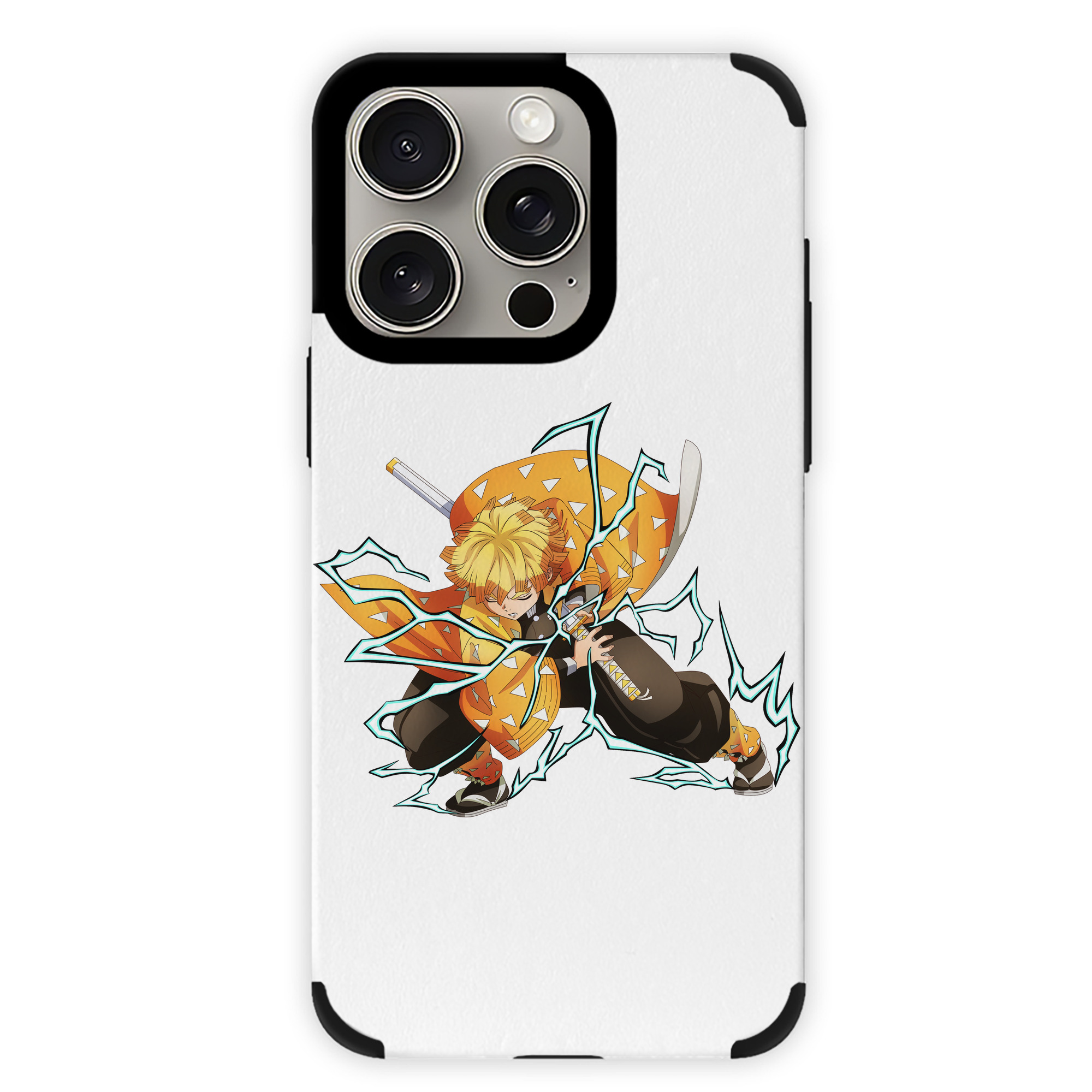 （画像用） 鬼滅の刃（きめつのやいば）我妻 善逸／あがつま ぜんいつ Agatsuma Zenitsu 【iPhone15ProMax対応】 PUレザー スマホケース 耐衝撃＆黄変防止