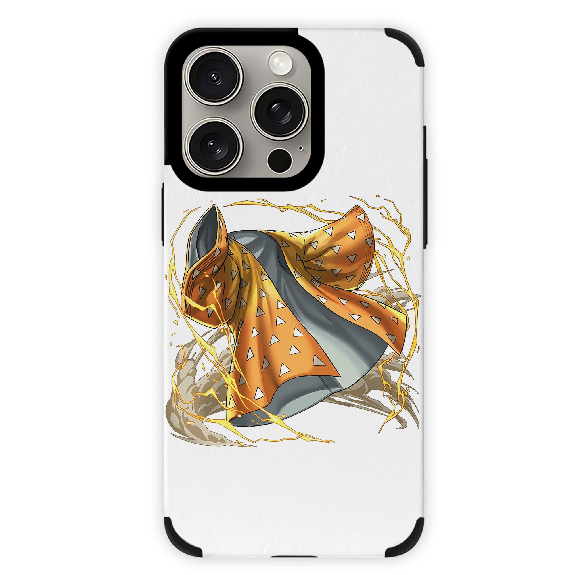 （画像用） 鬼滅の刃（きめつのやいば）我妻 善逸／あがつま ぜんいつ Agatsuma Zenitsu 【iPhone15ProMax対応】 PUレザー スマホケース 耐衝撃＆黄変防止