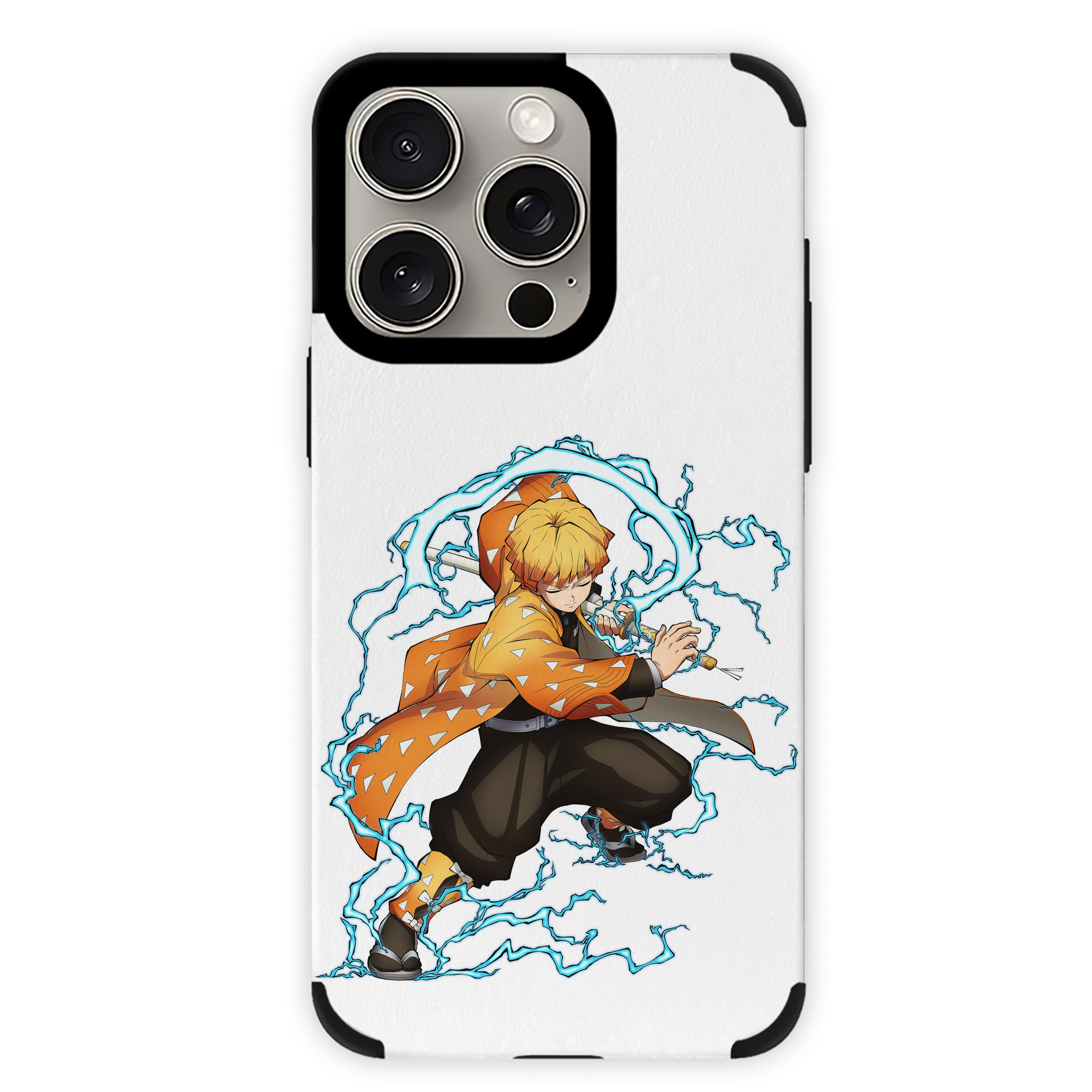 （画像用） 鬼滅の刃（きめつのやいば）我妻 善逸／あがつま ぜんいつ Agatsuma Zenitsu 【iPhone15ProMax対応】 PUレザー スマホケース 耐衝撃＆黄変防止