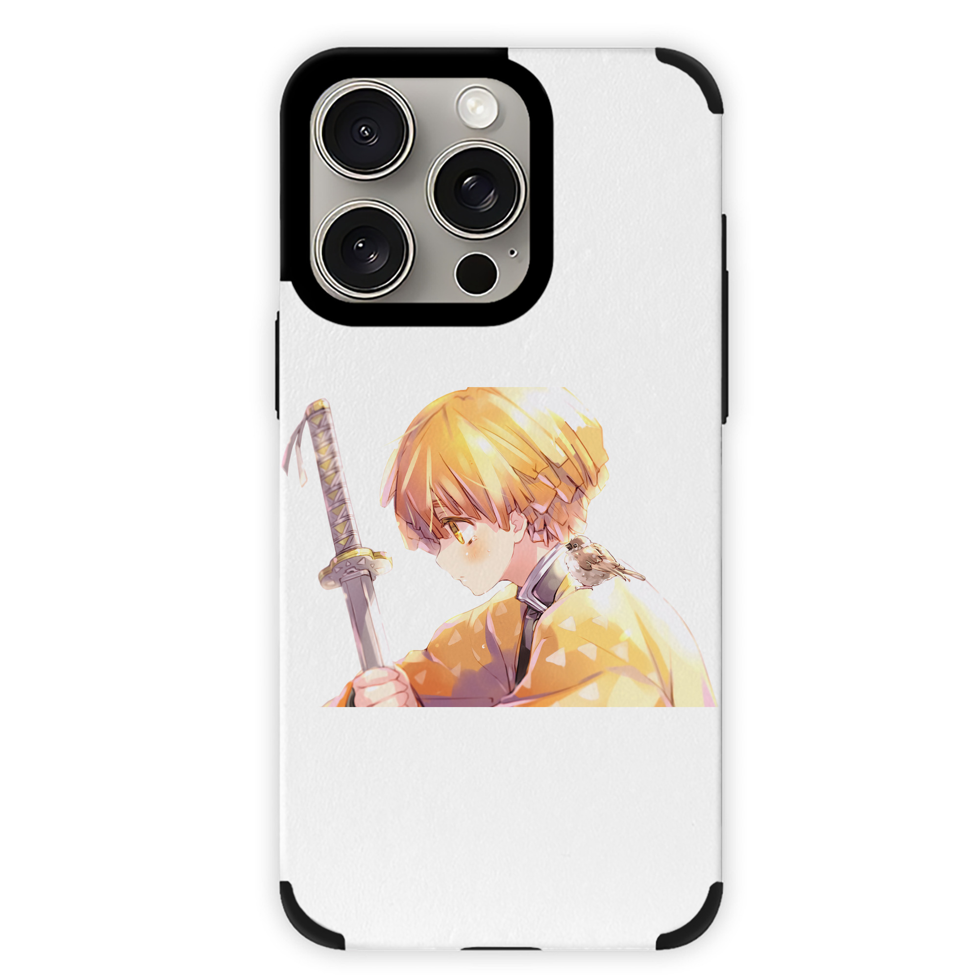 （画像用） 鬼滅の刃（きめつのやいば）我妻 善逸／あがつま ぜんいつ Agatsuma Zenitsu 【iPhone15ProMax対応】 PUレザー スマホケース 耐衝撃＆黄変防止