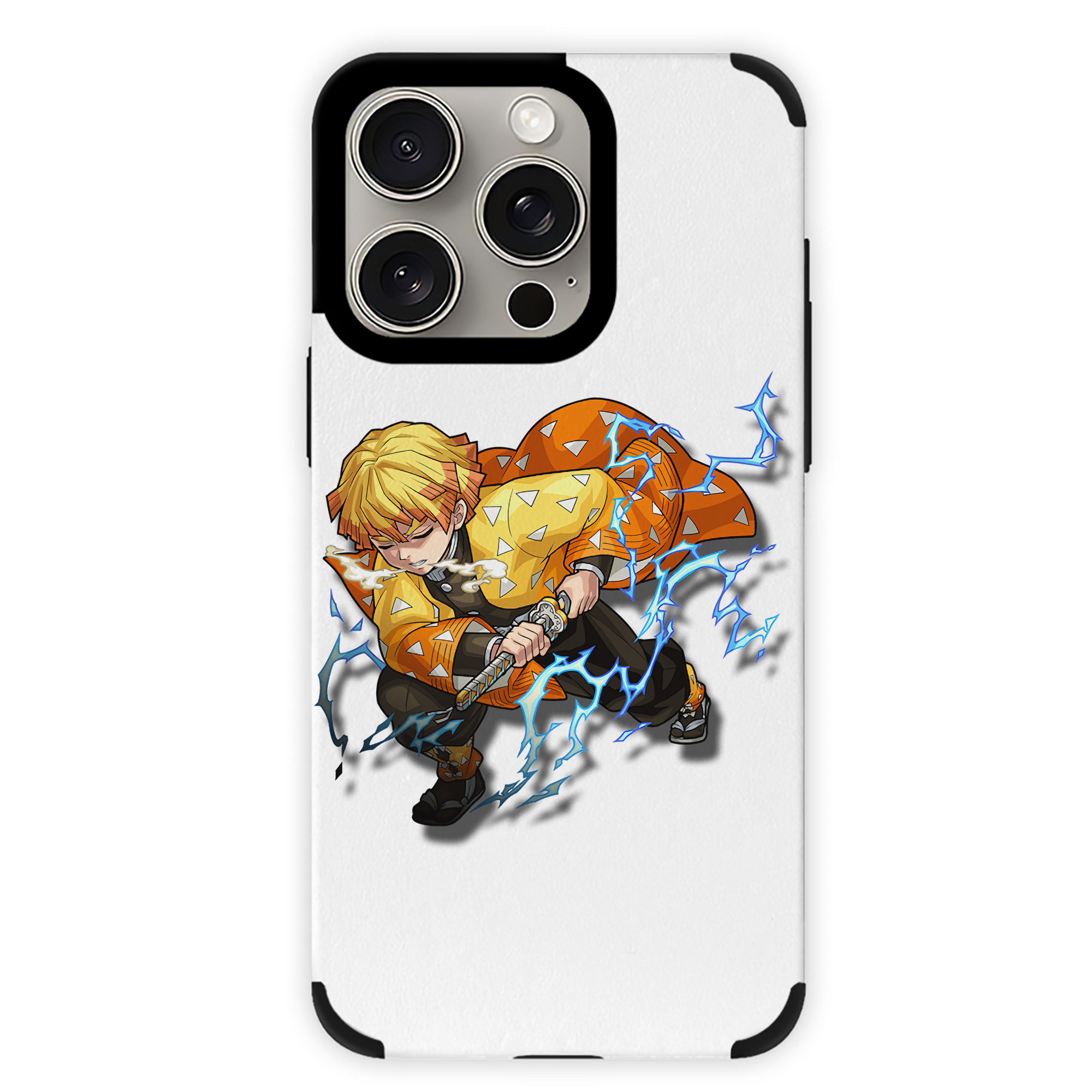 （画像用） 鬼滅の刃（きめつのやいば）我妻 善逸／あがつま ぜんいつ Agatsuma Zenitsu 【iPhone15ProMax対応】 PUレザー スマホケース 耐衝撃＆黄変防止