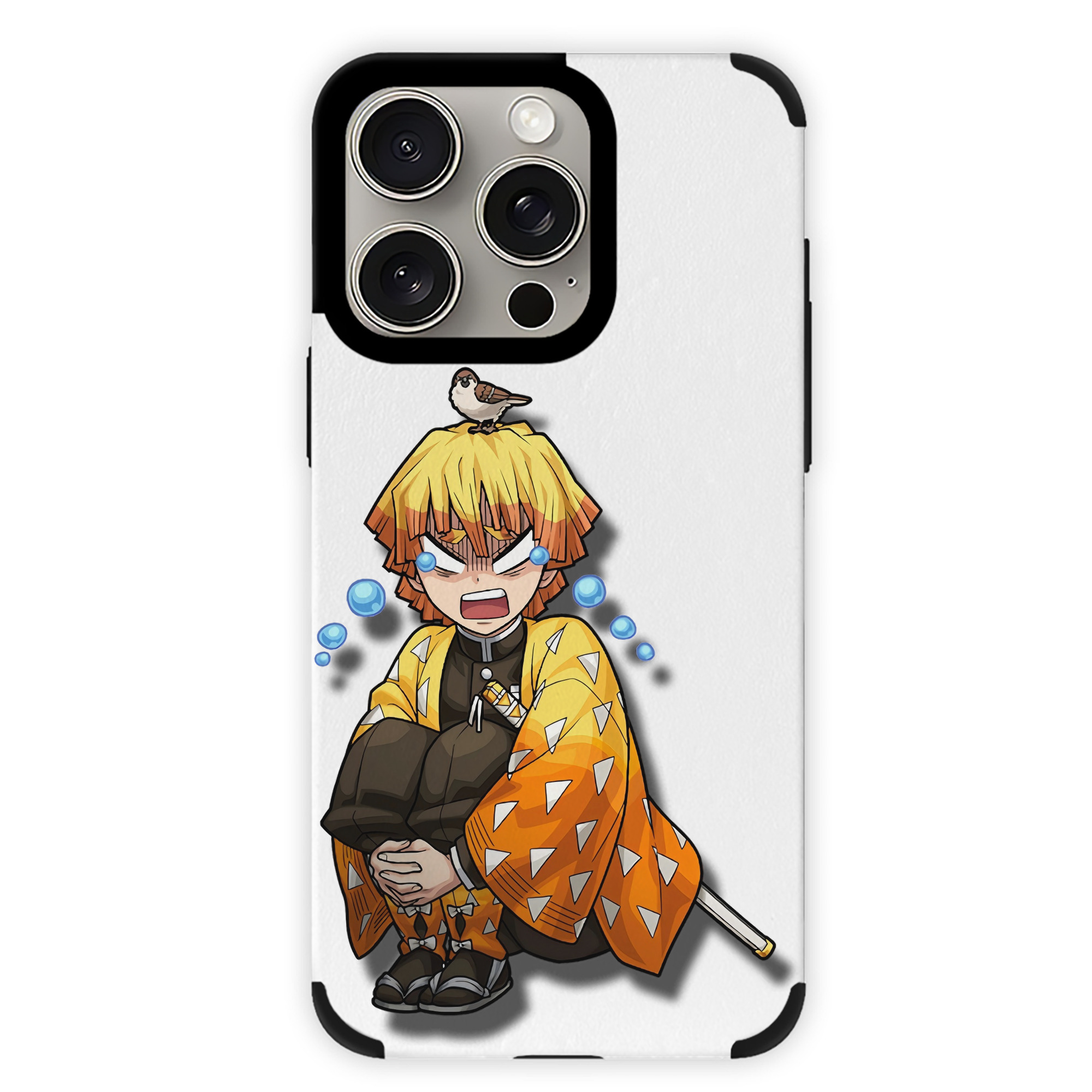 （画像用） 鬼滅の刃（きめつのやいば）我妻 善逸／あがつま ぜんいつ Agatsuma Zenitsu 【iPhone15ProMax対応】 PUレザー スマホケース 耐衝撃＆黄変防止