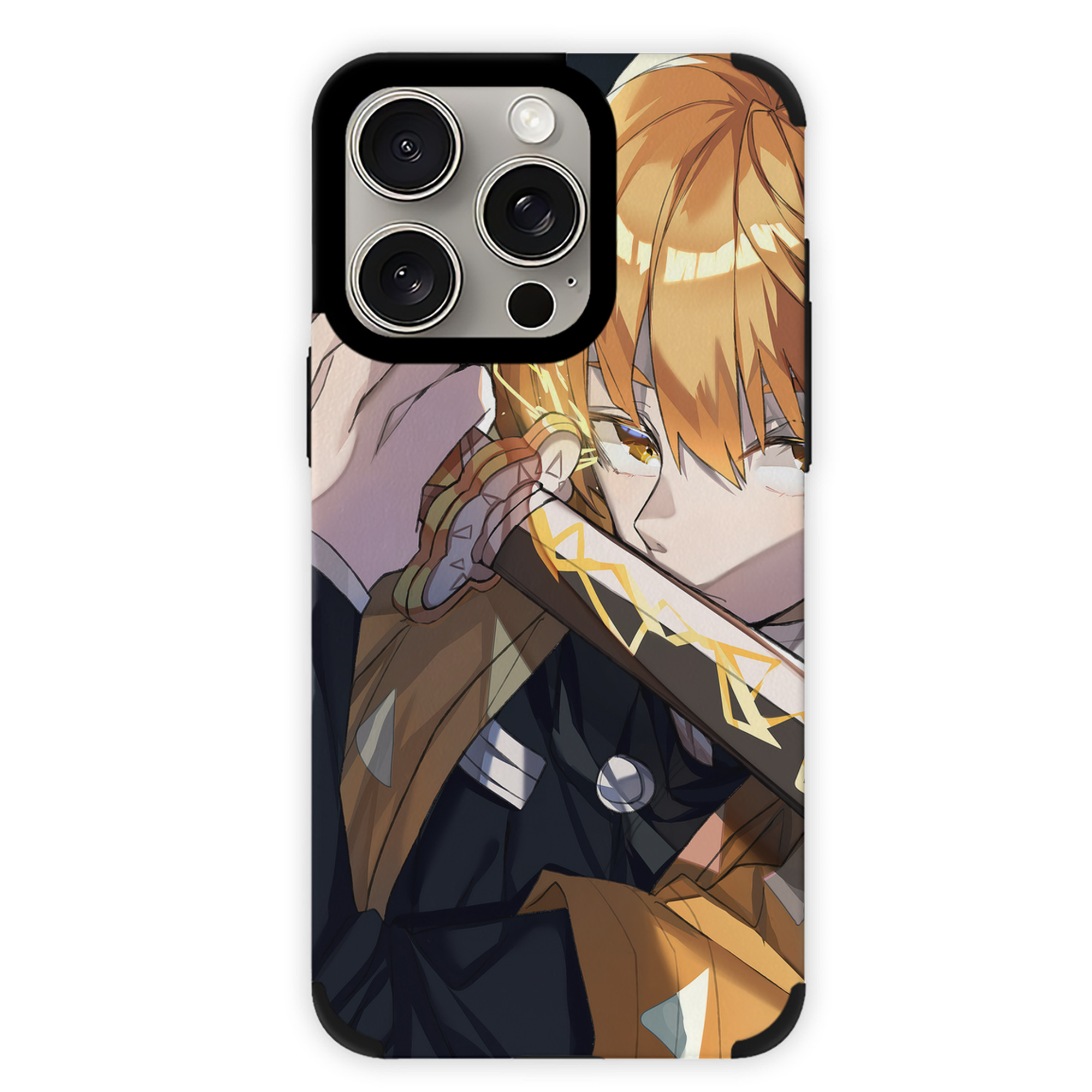 （画像用） 鬼滅の刃（きめつのやいば）我妻 善逸／あがつま ぜんいつ Agatsuma Zenitsu 【iPhone15ProMax対応】 PUレザー スマホケース 耐衝撃＆黄変防止