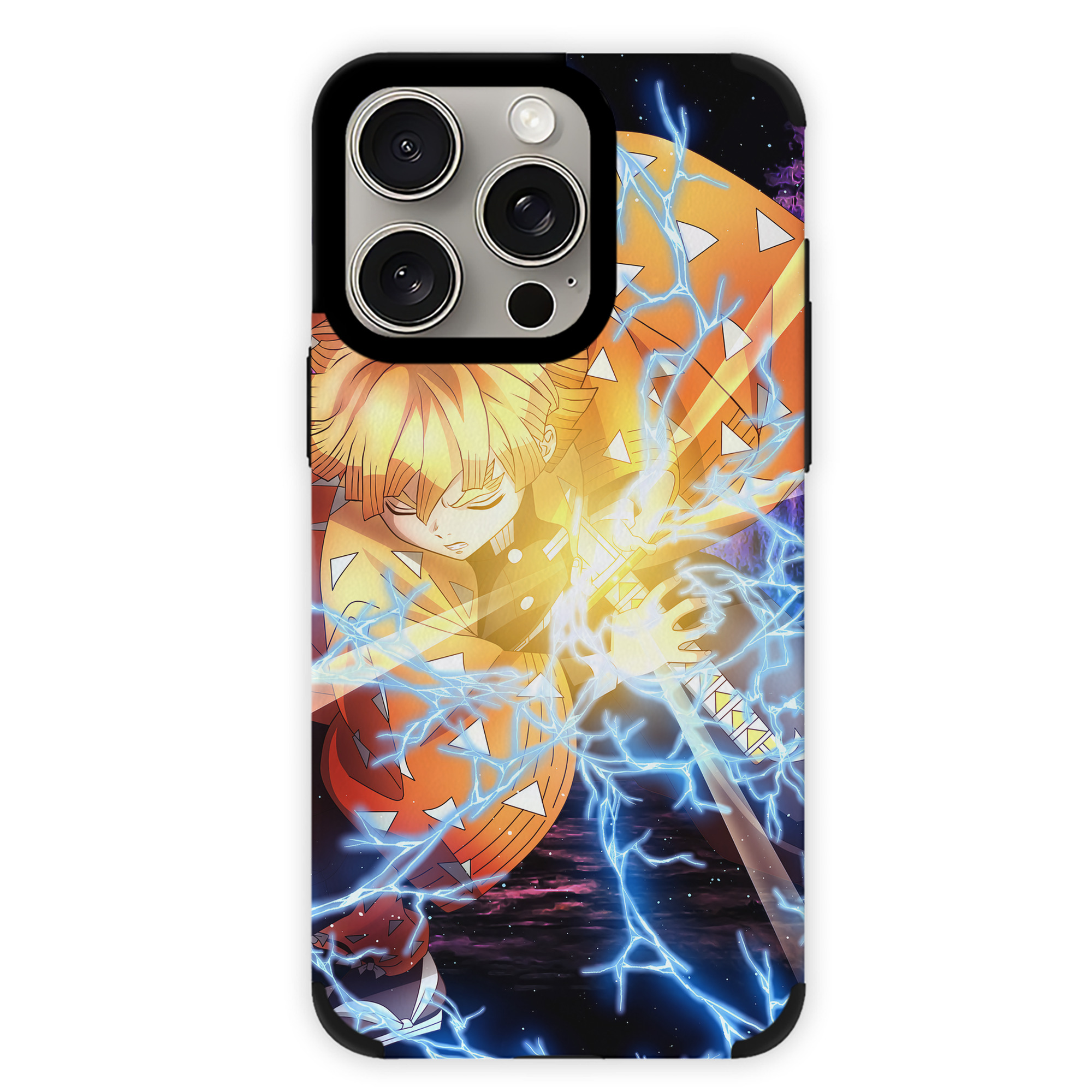 （画像用） 鬼滅の刃（きめつのやいば）我妻 善逸／あがつま ぜんいつ Agatsuma Zenitsu 【iPhone15ProMax対応】 PUレザー スマホケース 耐衝撃＆黄変防止