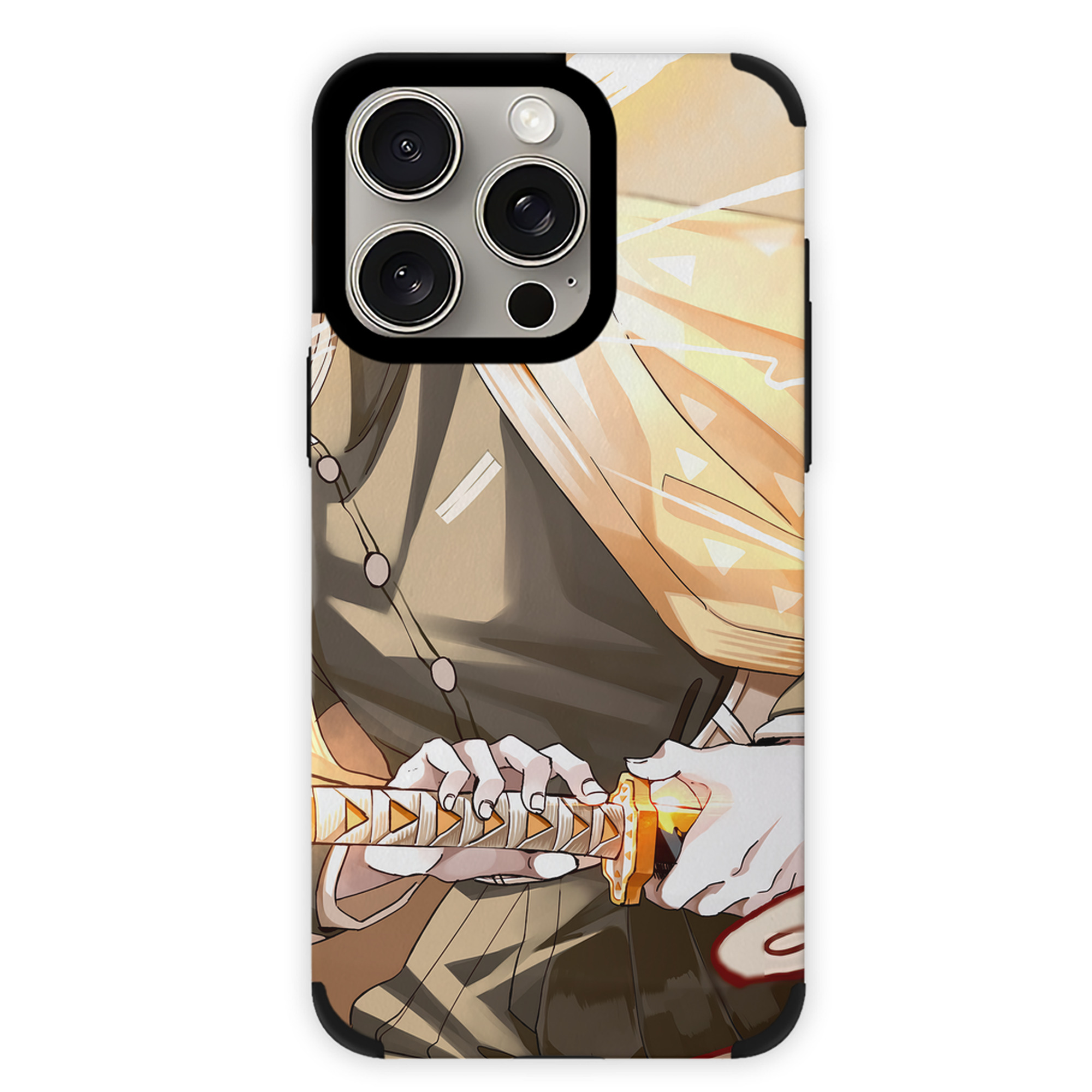 （画像用） 鬼滅の刃（きめつのやいば）我妻 善逸／あがつま ぜんいつ Agatsuma Zenitsu 【iPhone15ProMax対応】 PUレザー スマホケース 耐衝撃＆黄変防止