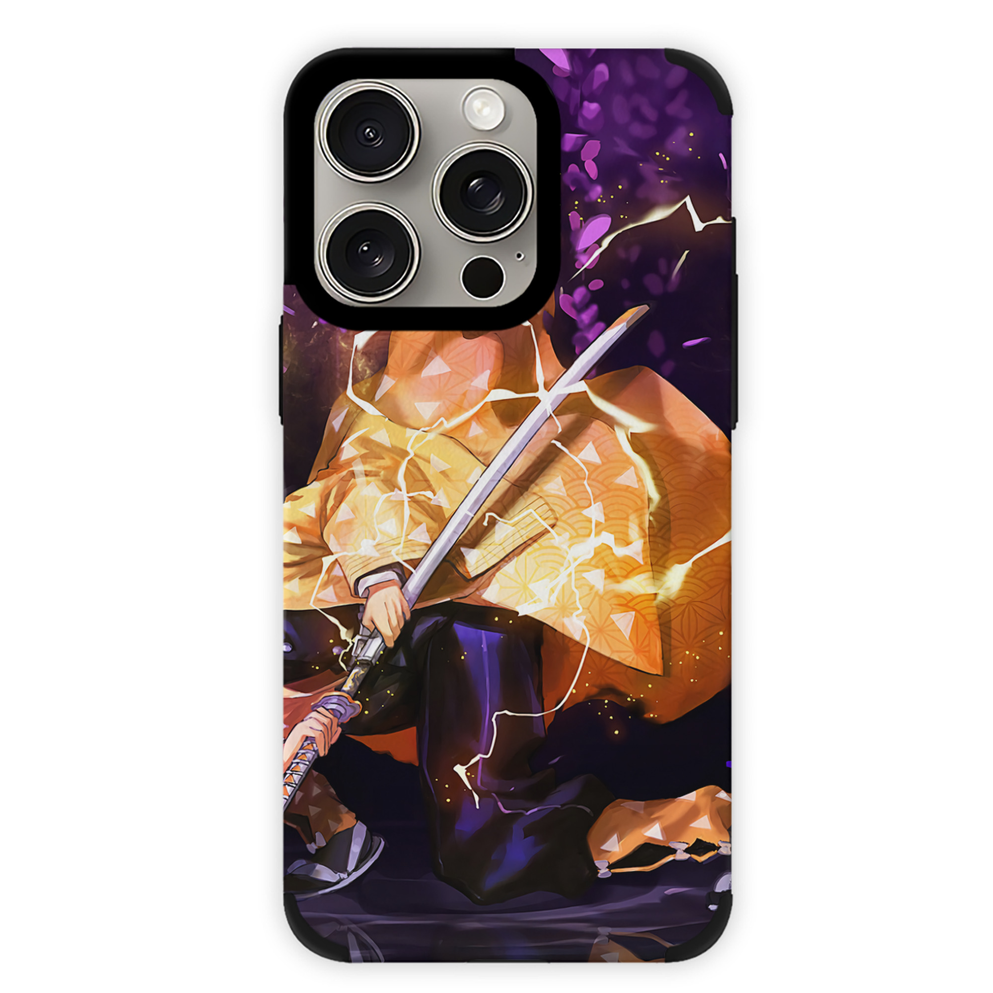 （画像用） 鬼滅の刃（きめつのやいば）我妻 善逸／あがつま ぜんいつ Agatsuma Zenitsu 【iPhone15ProMax対応】 PUレザー スマホケース 耐衝撃＆黄変防止