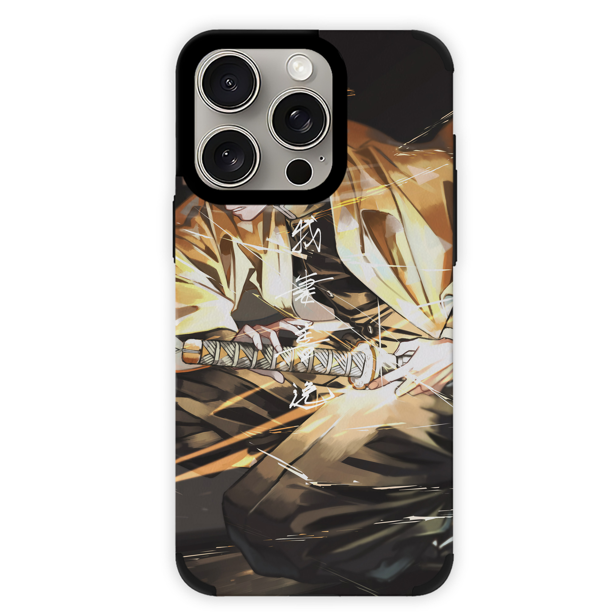 （画像用） 鬼滅の刃（きめつのやいば）我妻 善逸／あがつま ぜんいつ Agatsuma Zenitsu 【iPhone15ProMax対応】 PUレザー スマホケース 耐衝撃＆黄変防止