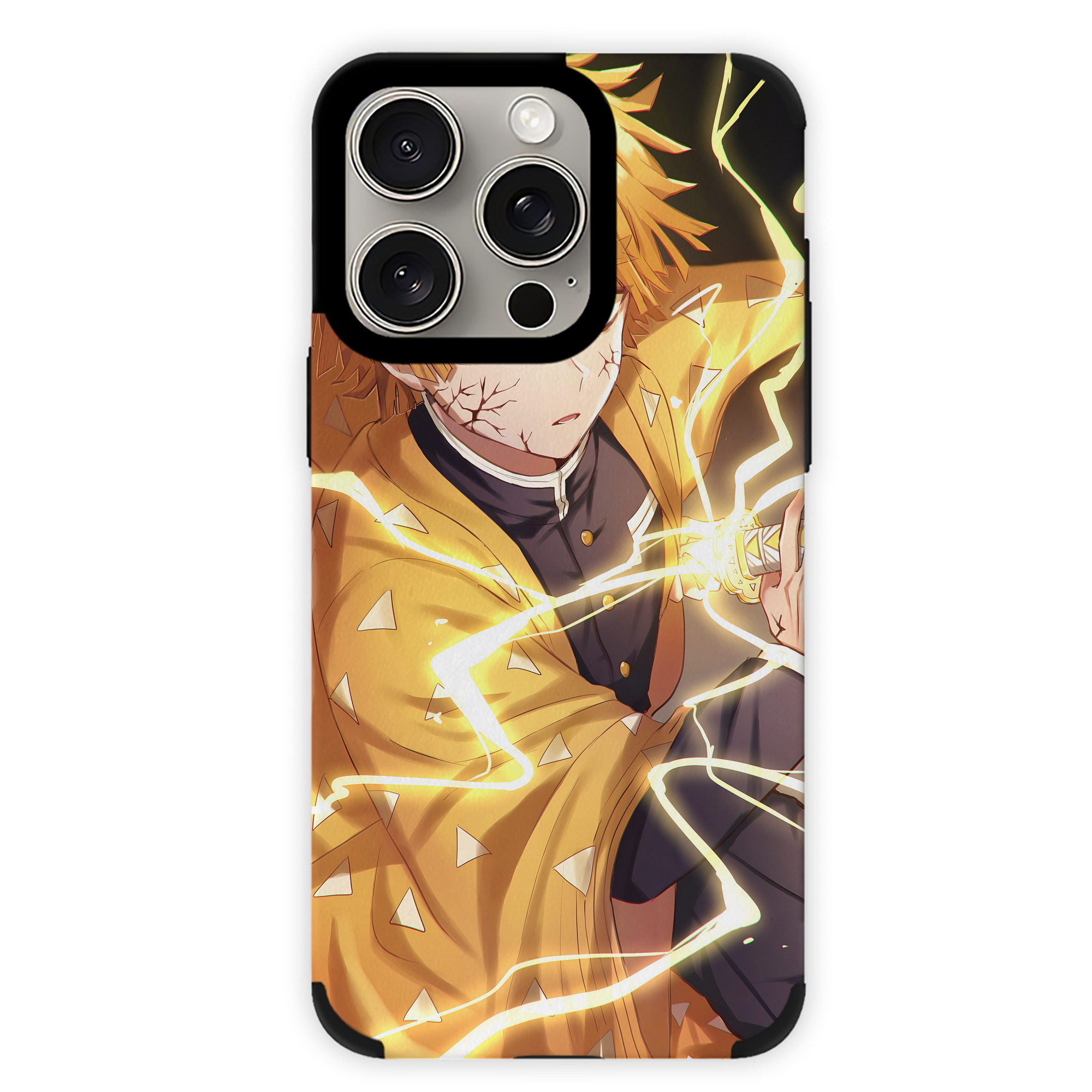 （画像用） 鬼滅の刃（きめつのやいば）我妻 善逸／あがつま ぜんいつ Agatsuma Zenitsu 【iPhone15ProMax対応】 PUレザー スマホケース 耐衝撃＆黄変防止