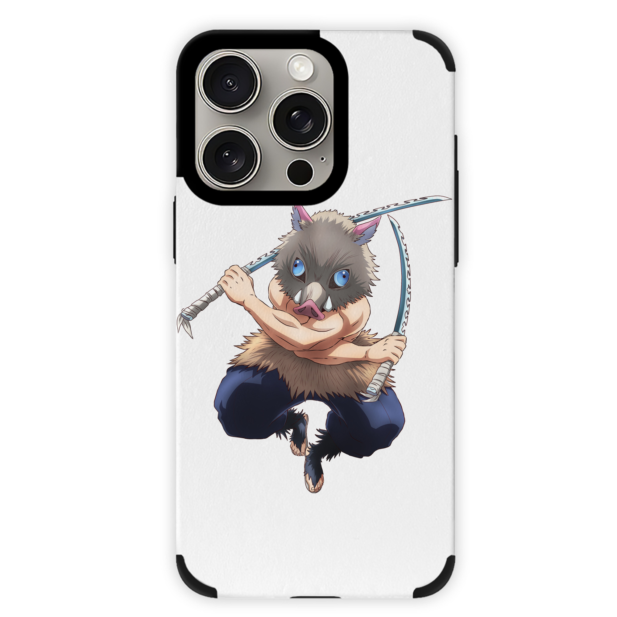 （画像用） 鬼滅の刃（きめつのやいば）嘴平 伊之助／はしびら いのすけ Hashibira Inosuke 【iPhone15ProMax対応】 PUレザー スマホケース 耐衝撃＆黄変防止