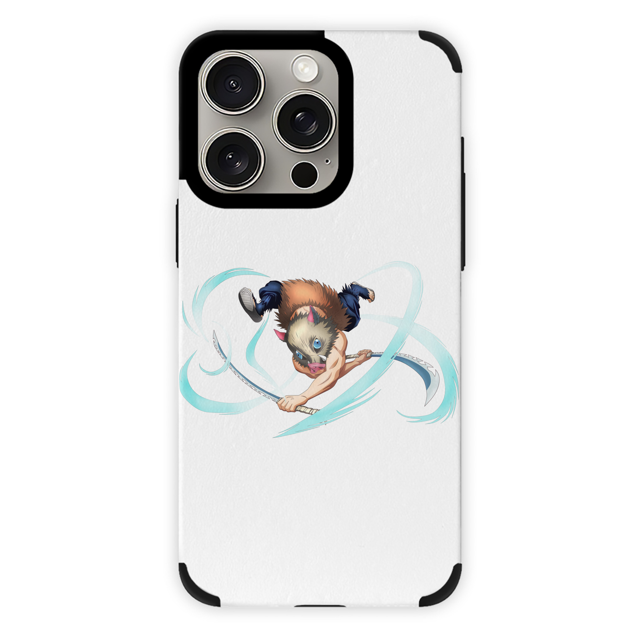 （画像用） 鬼滅の刃（きめつのやいば）嘴平 伊之助／はしびら いのすけ Hashibira Inosuke 【iPhone15ProMax対応】 PUレザー スマホケース 耐衝撃＆黄変防止