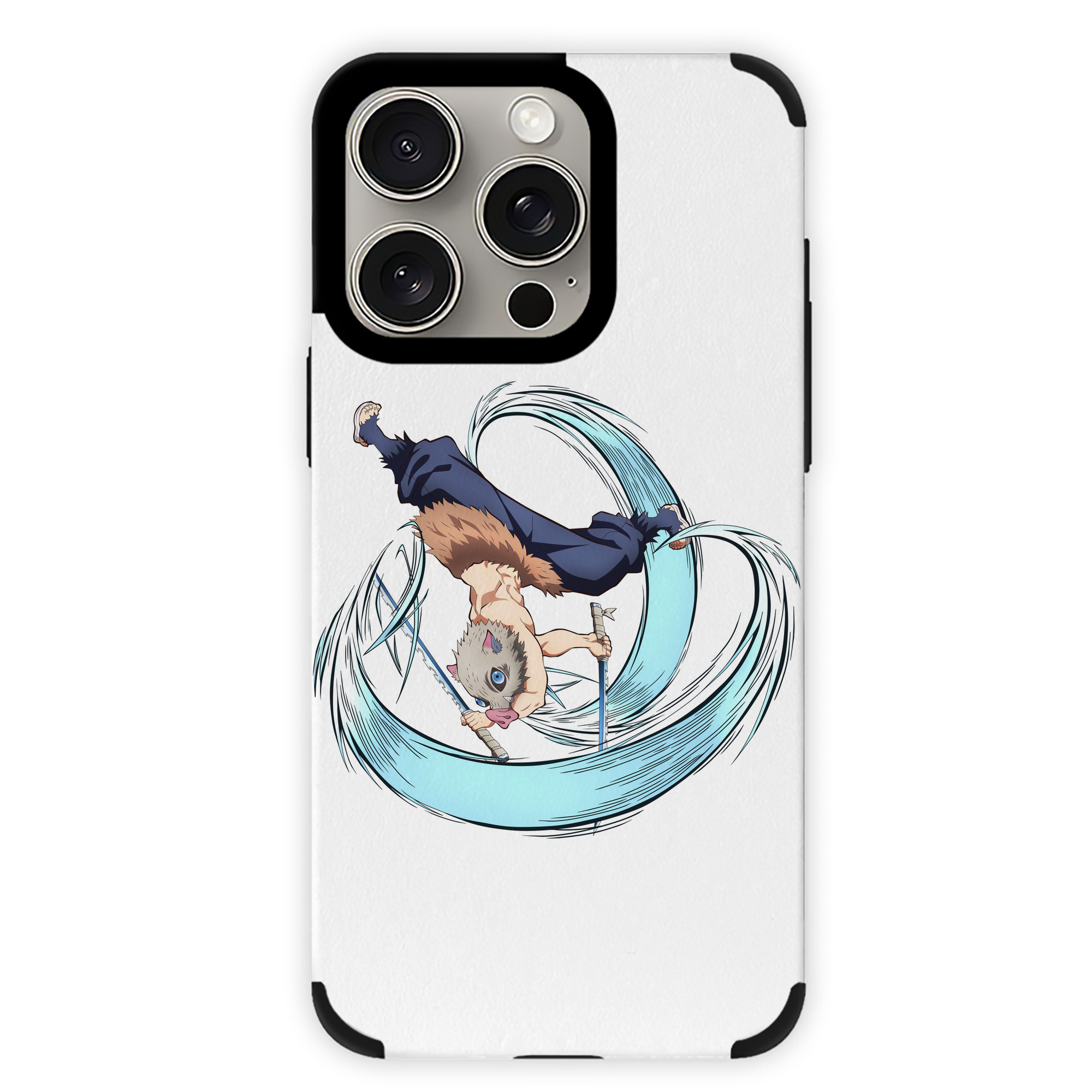 （画像用） 鬼滅の刃（きめつのやいば）嘴平 伊之助／はしびら いのすけ Hashibira Inosuke 【iPhone15ProMax対応】 PUレザー スマホケース 耐衝撃＆黄変防止