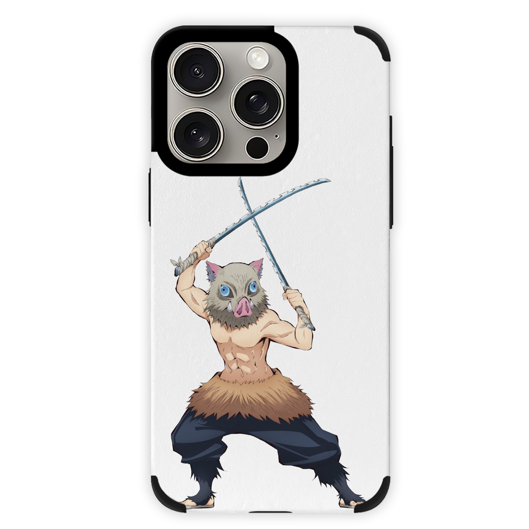（画像用） 鬼滅の刃（きめつのやいば）嘴平 伊之助／はしびら いのすけ Hashibira Inosuke 【iPhone15ProMax対応】 PUレザー スマホケース 耐衝撃＆黄変防止