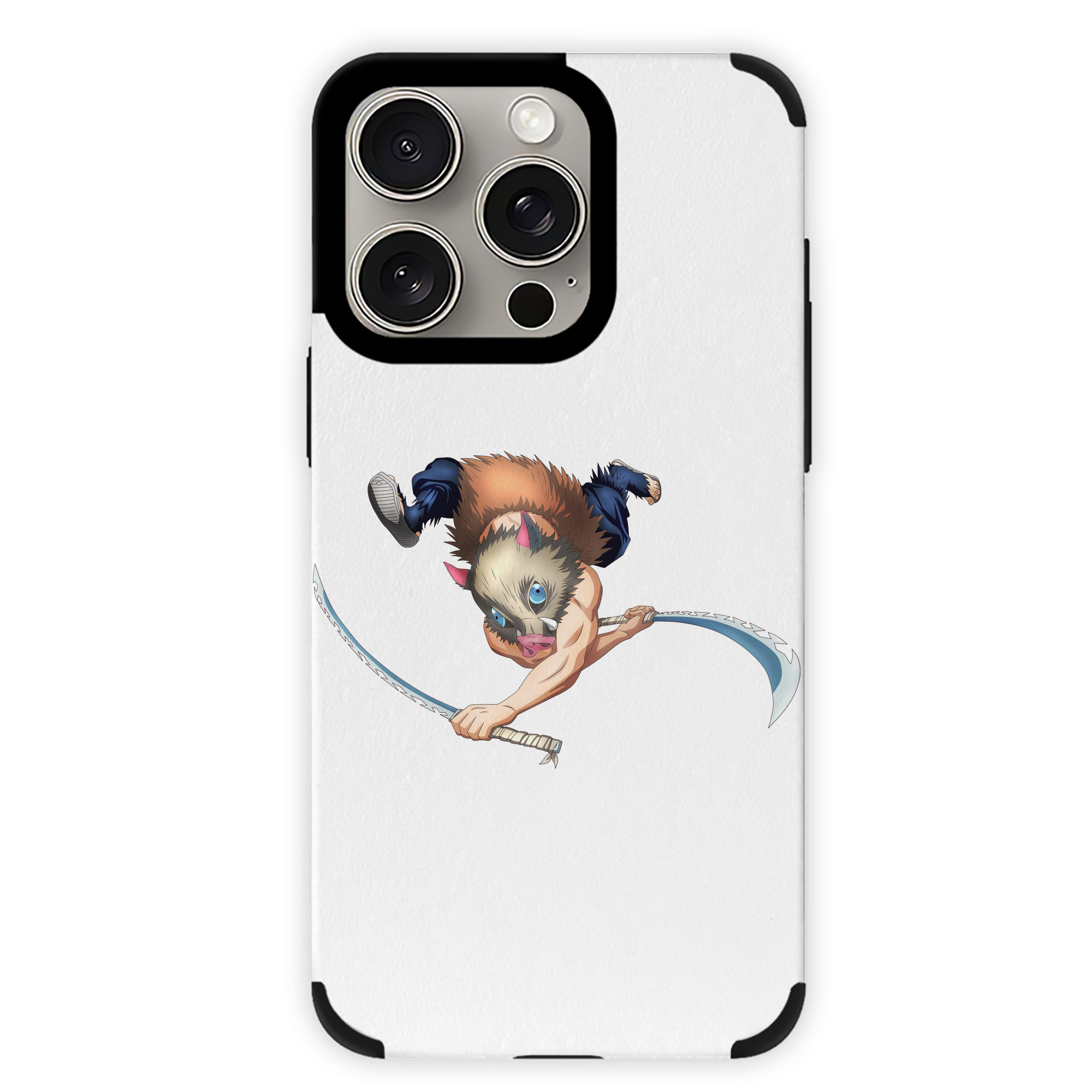 （画像用） 鬼滅の刃（きめつのやいば）嘴平 伊之助／はしびら いのすけ Hashibira Inosuke 【iPhone15ProMax対応】 PUレザー スマホケース 耐衝撃＆黄変防止