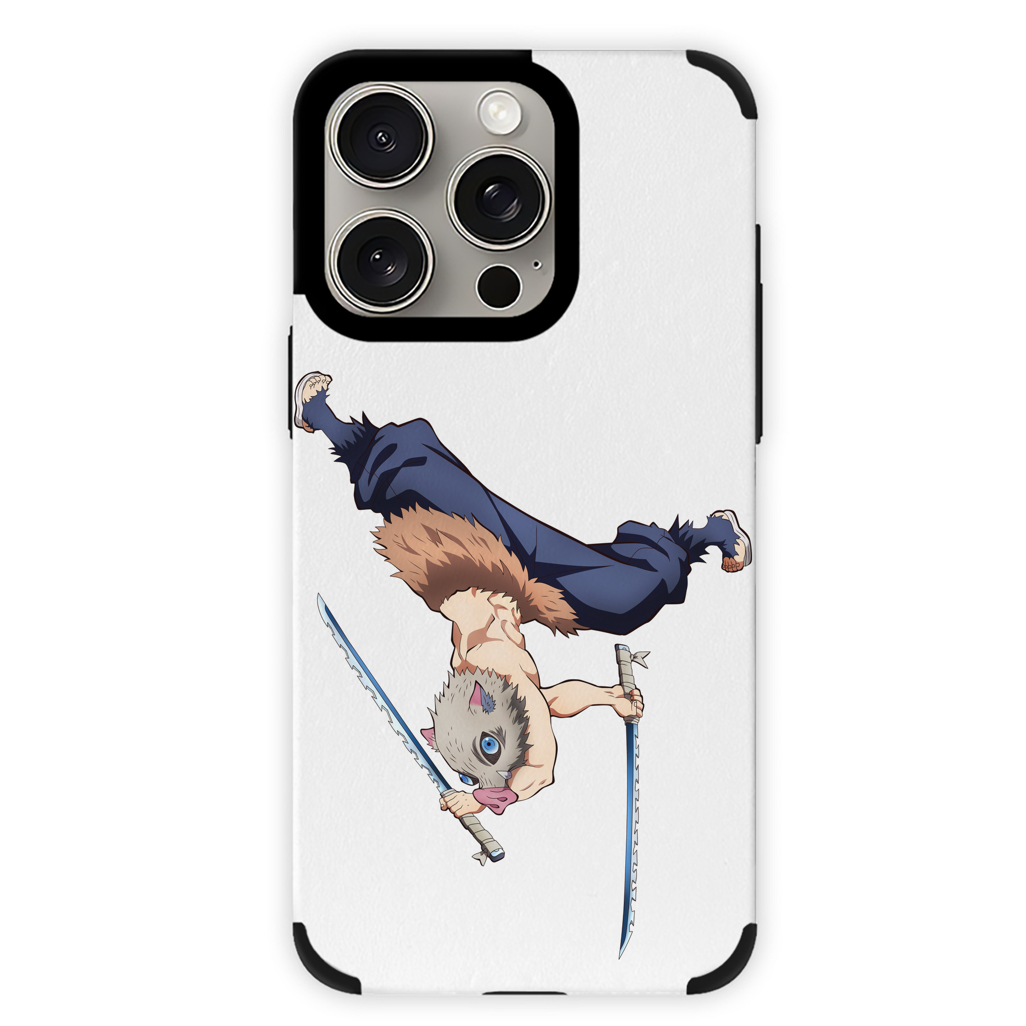 （画像用） 鬼滅の刃（きめつのやいば）嘴平 伊之助／はしびら いのすけ Hashibira Inosuke 【iPhone15ProMax対応】 PUレザー スマホケース 耐衝撃＆黄変防止