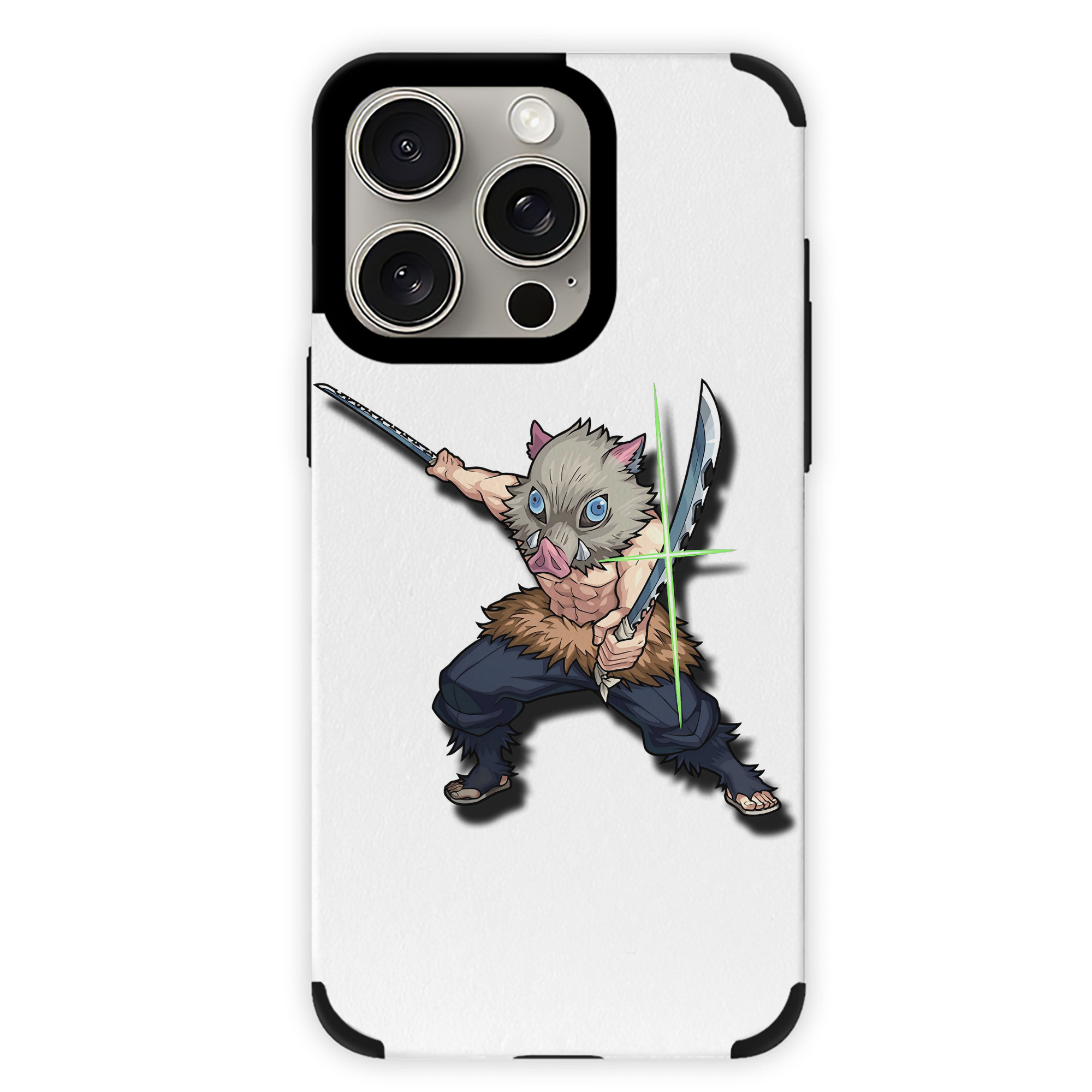 （画像用） 鬼滅の刃（きめつのやいば）嘴平 伊之助／はしびら いのすけ Hashibira Inosuke 【iPhone15ProMax対応】 PUレザー スマホケース 耐衝撃＆黄変防止
