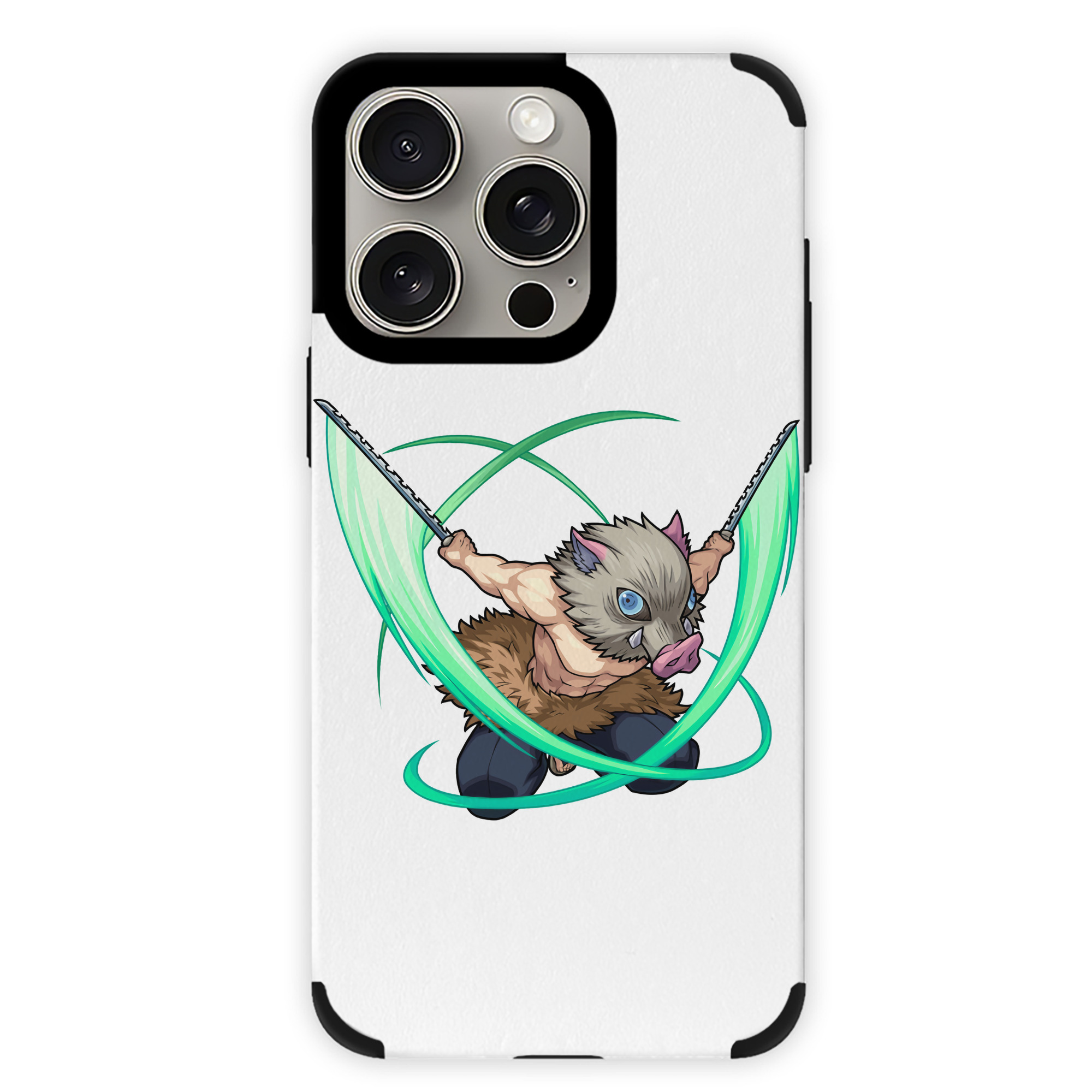 （画像用） 鬼滅の刃（きめつのやいば）嘴平 伊之助／はしびら いのすけ Hashibira Inosuke 【iPhone15ProMax対応】 PUレザー スマホケース 耐衝撃＆黄変防止