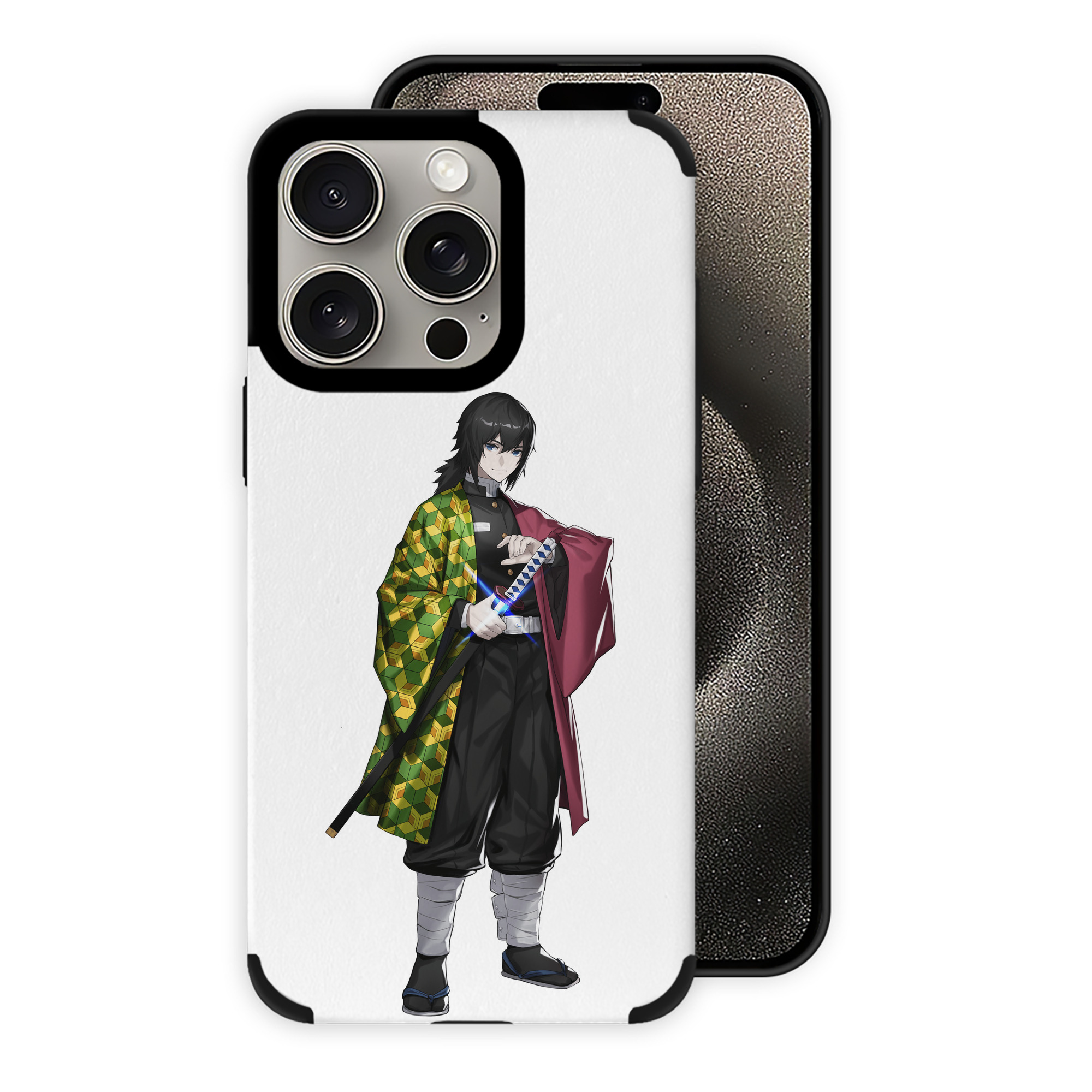（画像用） 鬼滅の刃（きめつのやいば）水柱-冨岡 義勇／とみおか ぎゆう Tomioka Giyuu 【iPhone15ProMax対応】 PUレザー スマホケース 耐衝撃＆黄変防止