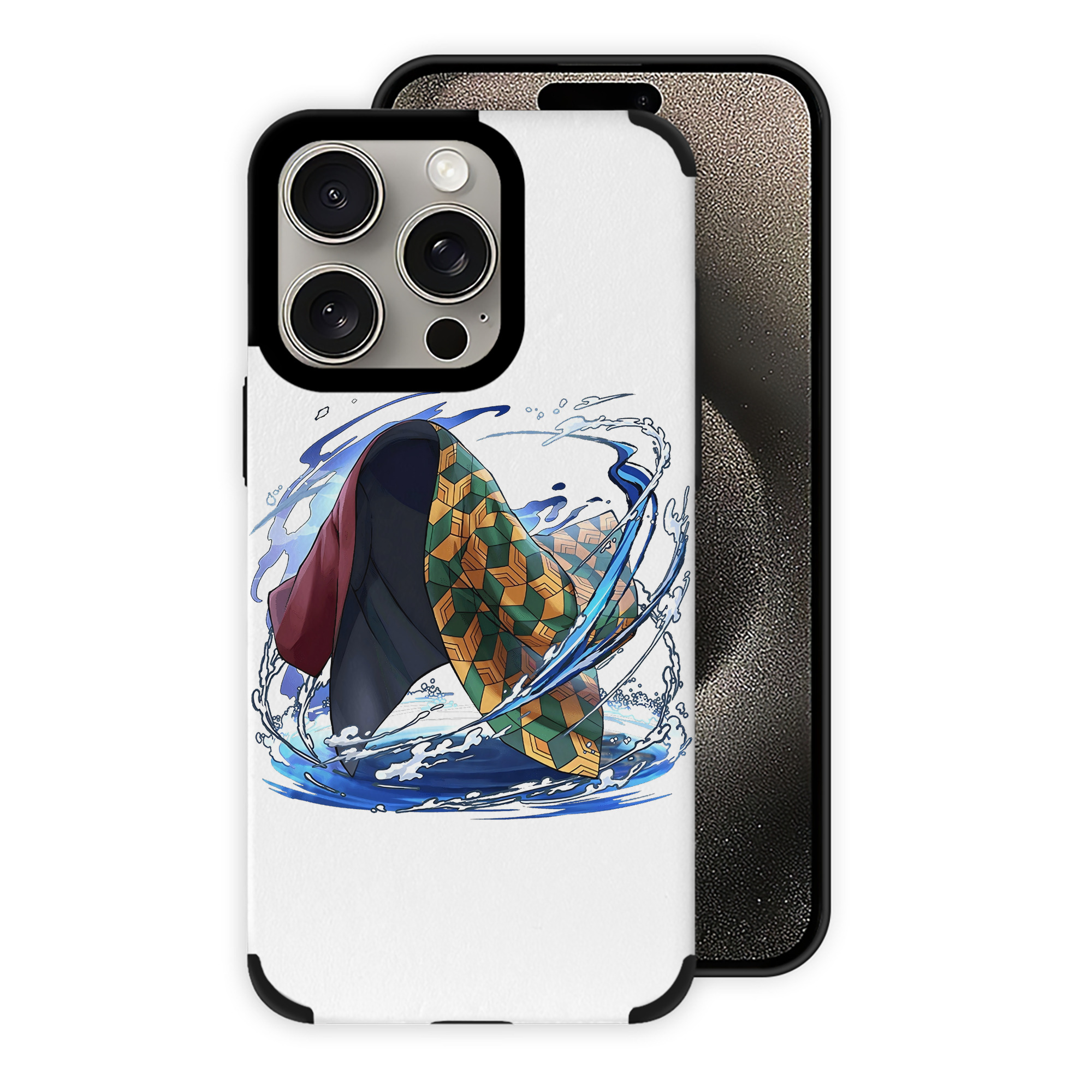 （画像用） 鬼滅の刃（きめつのやいば）水柱-冨岡 義勇／とみおか ぎゆう Tomioka Giyuu 【iPhone15ProMax対応】 PUレザー スマホケース 耐衝撃＆黄変防止