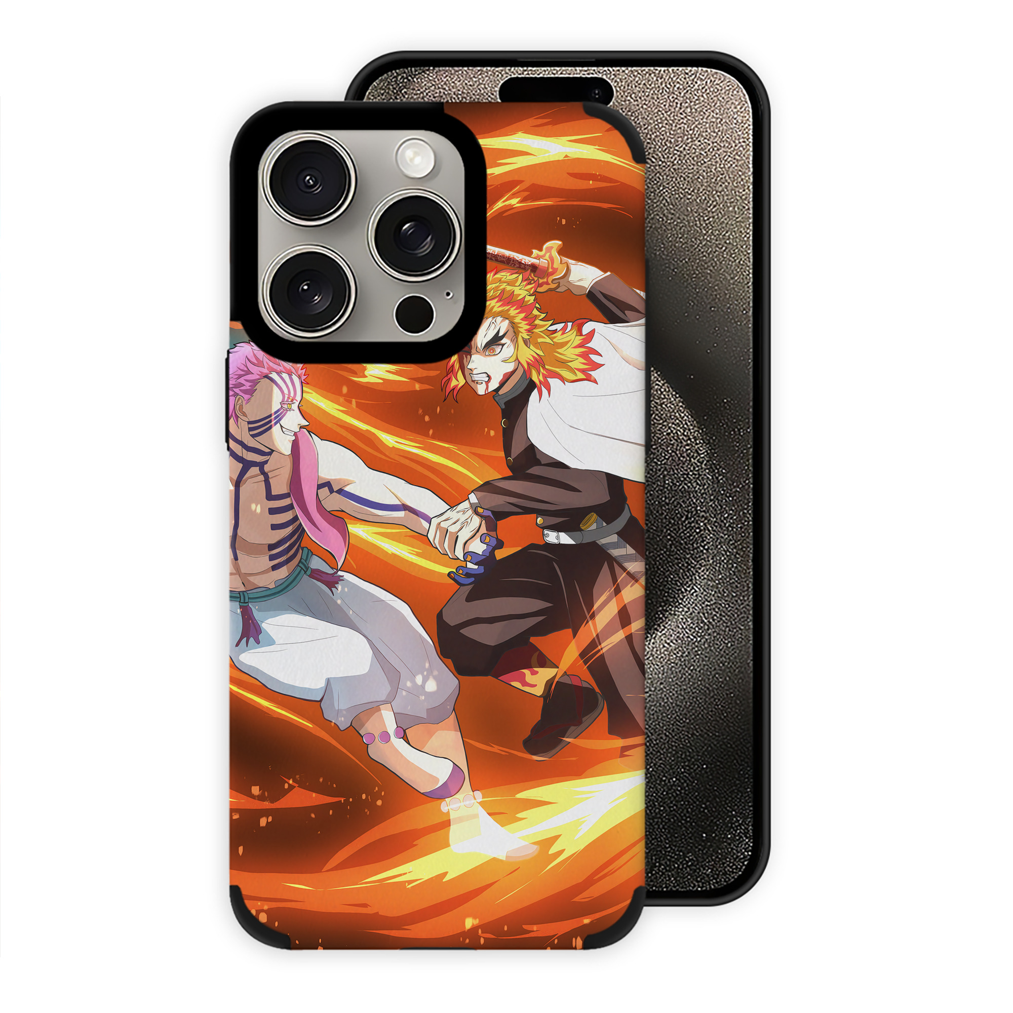 （画像用） 炎柱-煉󠄁獄 杏寿郎／れんごく きょうじゅろう Rengoku Kyoujurou 【iPhone15ProMax対応】 PUレザー スマホケース 耐衝撃＆黄変防止