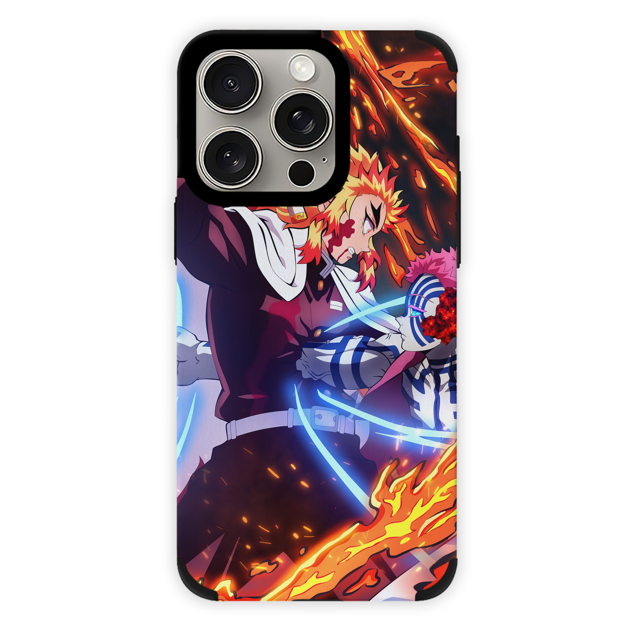 （画像用） 炎柱-煉󠄁獄 杏寿郎／れんごく きょうじゅろう Rengoku Kyoujurou 【iPhone15ProMax対応】 PUレザー スマホケース 耐衝撃＆黄変防止