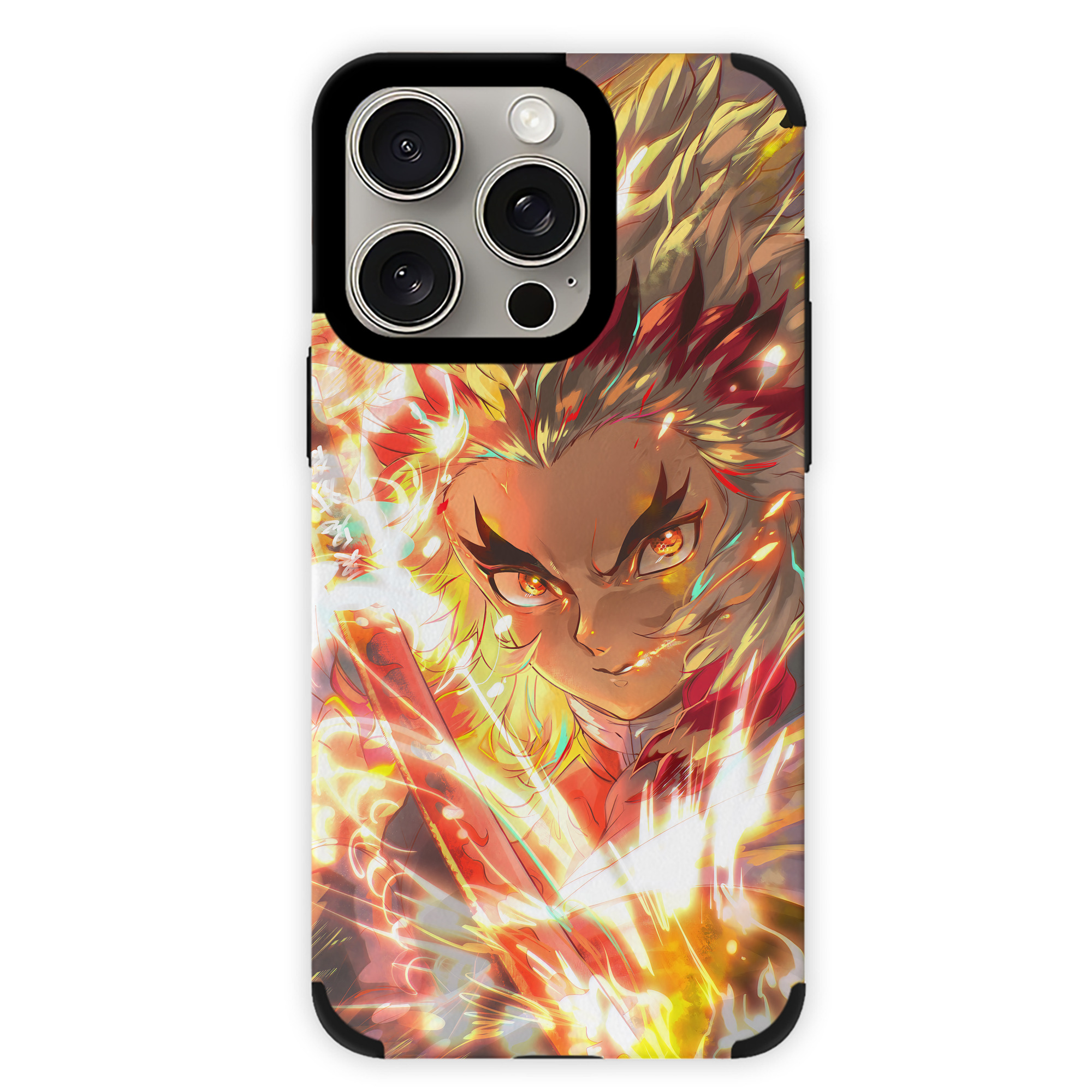 （画像用） 炎柱-煉󠄁獄 杏寿郎／れんごく きょうじゅろう Rengoku Kyoujurou 【iPhone15ProMax対応】 PUレザー スマホケース 耐衝撃＆黄変防止