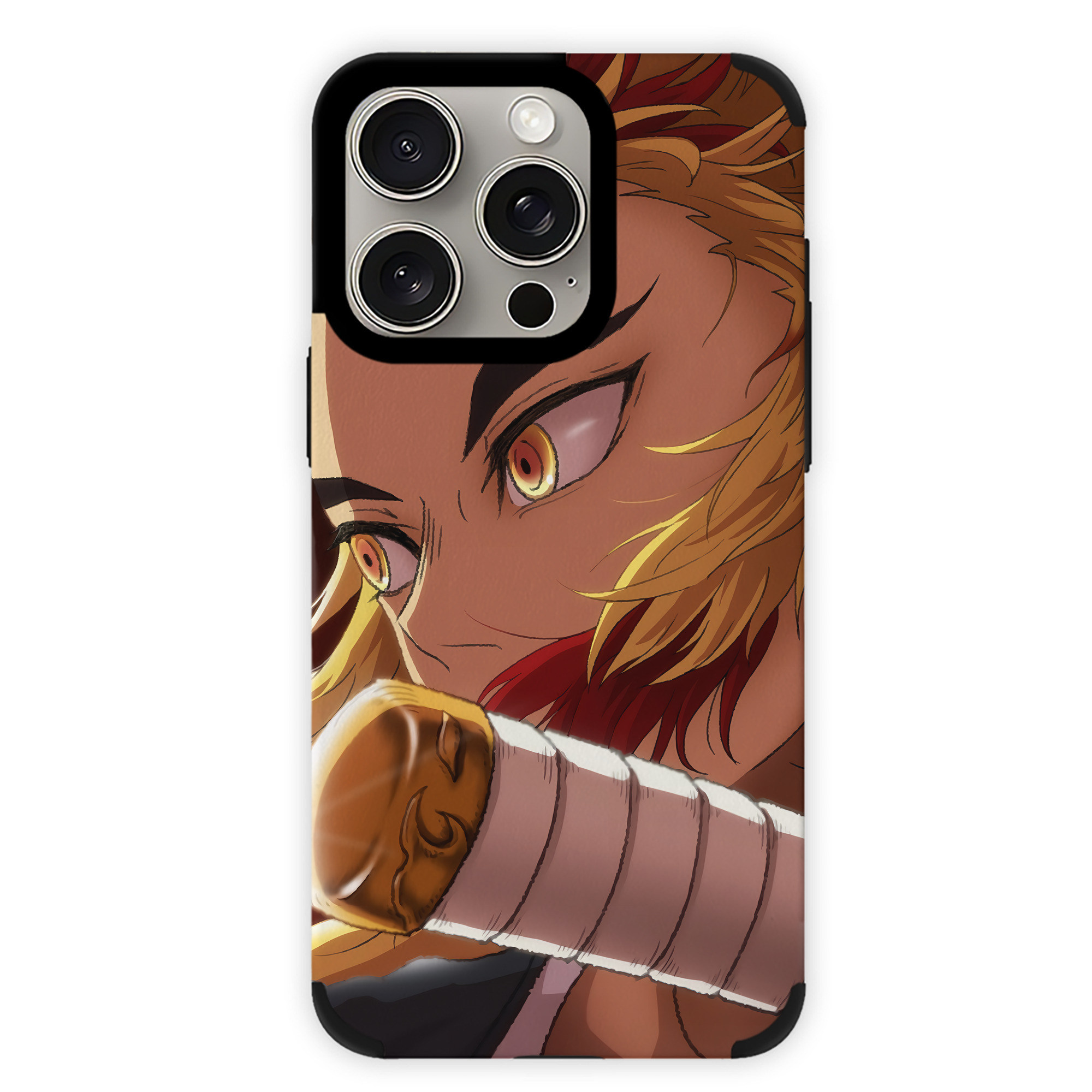 （画像用） 炎柱-煉󠄁獄 杏寿郎／れんごく きょうじゅろう Rengoku Kyoujurou 【iPhone15ProMax対応】 PUレザー スマホケース 耐衝撃＆黄変防止