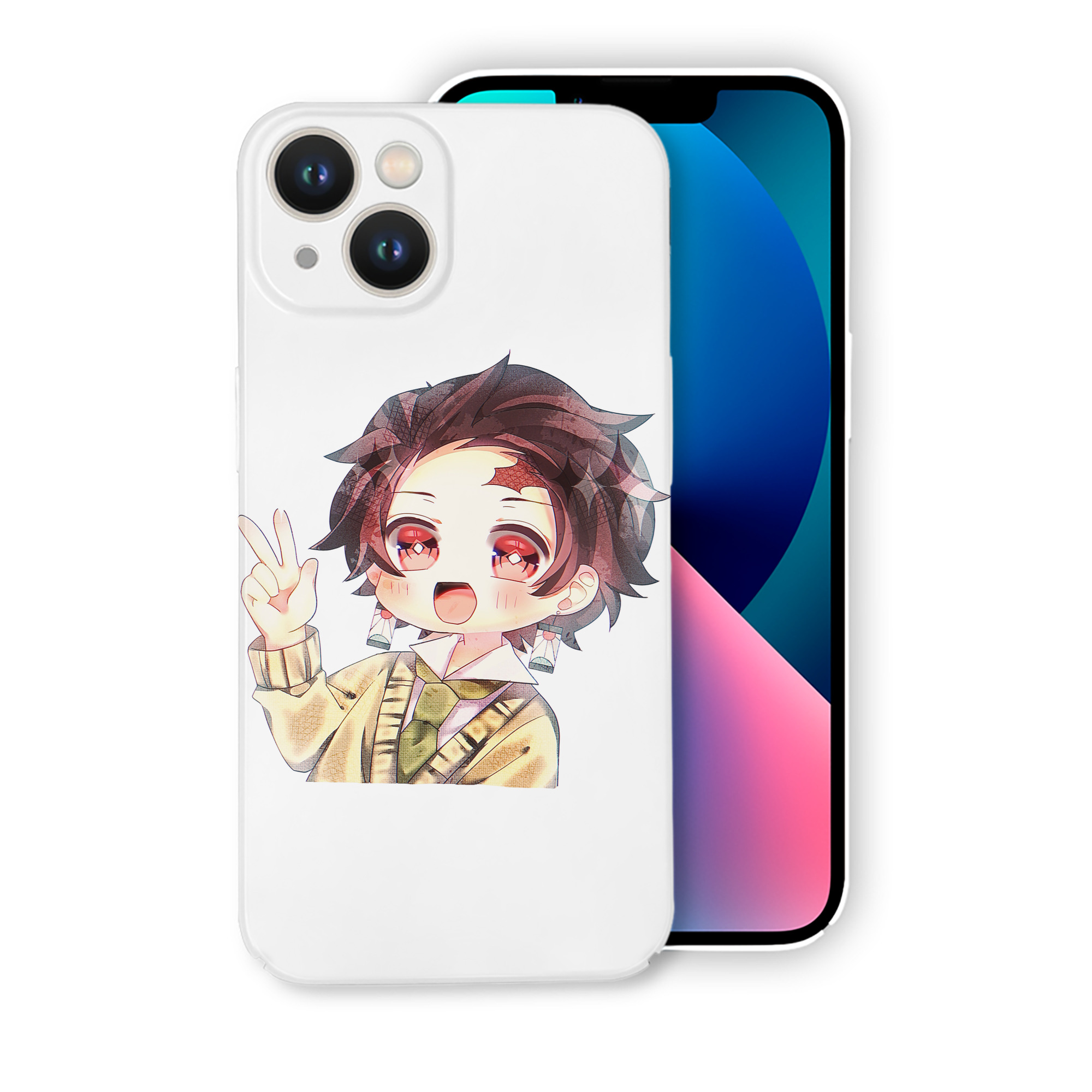 （画像用） 鬼滅の刃 竈門 炭治郎／かまど たんじろう Kamado Tanjirou 【iPhone 14シリーズ対応】ハードケース