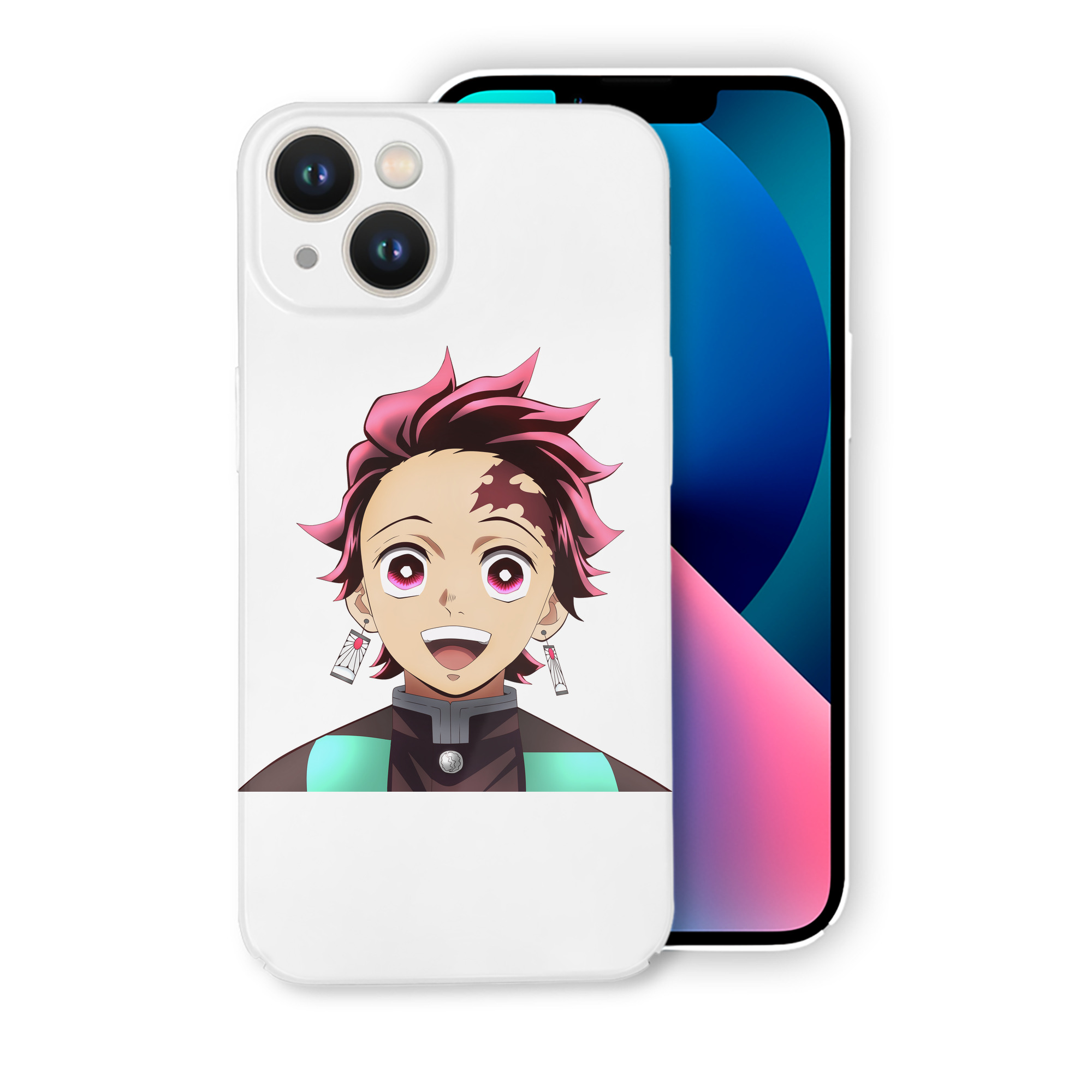 （画像用） 鬼滅の刃 竈門 炭治郎／かまど たんじろう Kamado Tanjirou 【iPhone 14シリーズ対応】ハードケース
