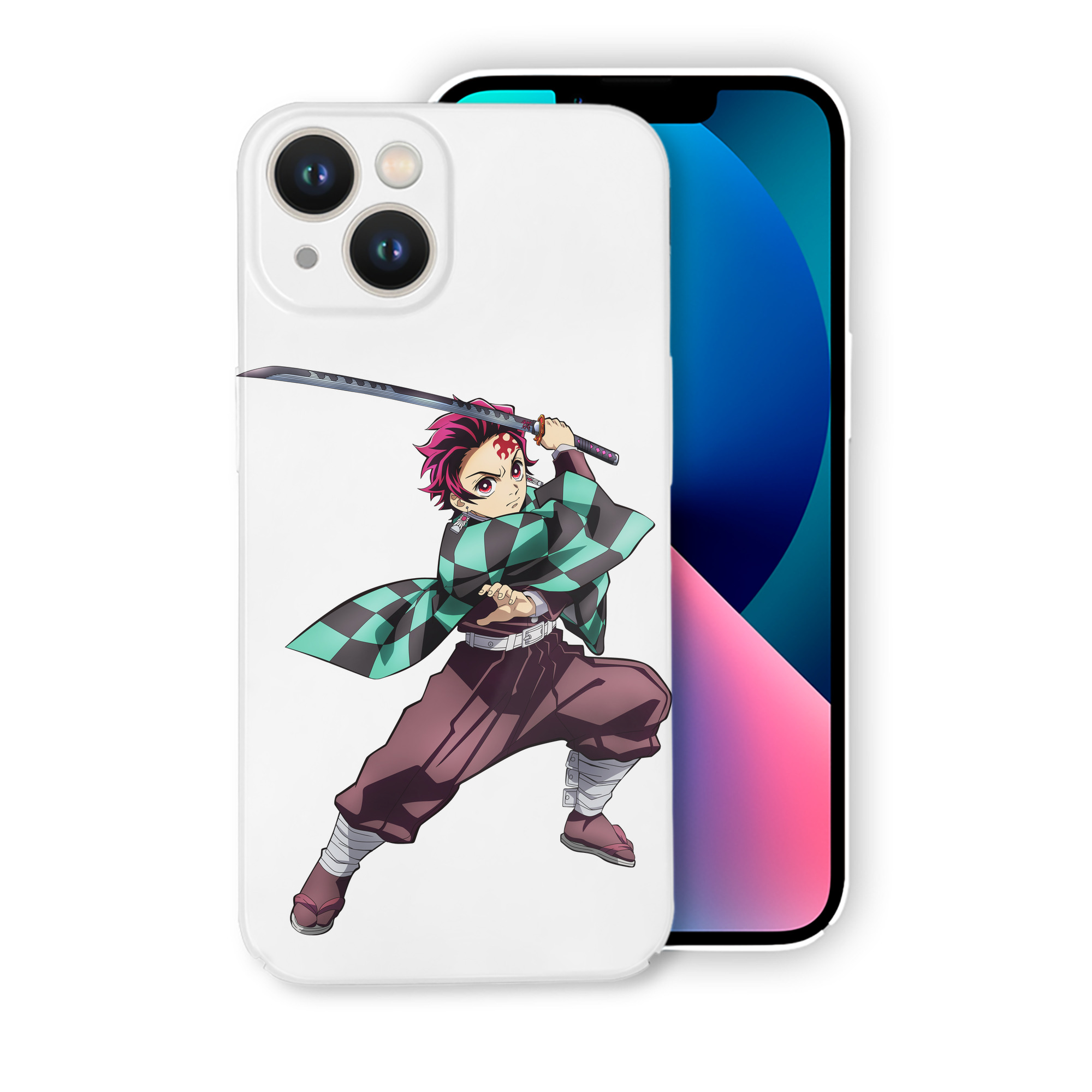 （画像用） 鬼滅の刃 竈門 炭治郎／かまど たんじろう Kamado Tanjirou 【iPhone 14シリーズ対応】ハードケース