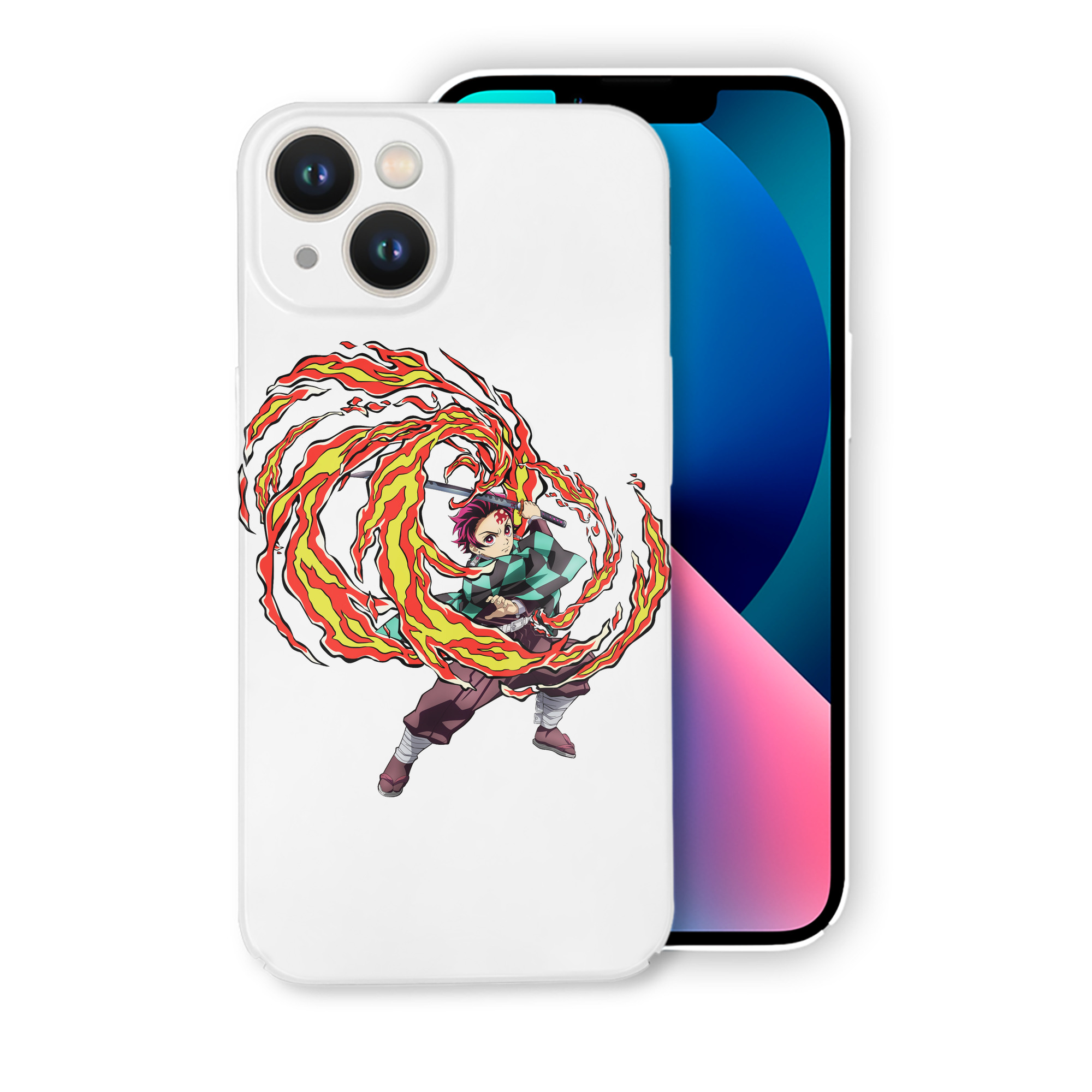 （画像用） 鬼滅の刃 竈門 炭治郎／かまど たんじろう Kamado Tanjirou 【iPhone 14シリーズ対応】ハードケース