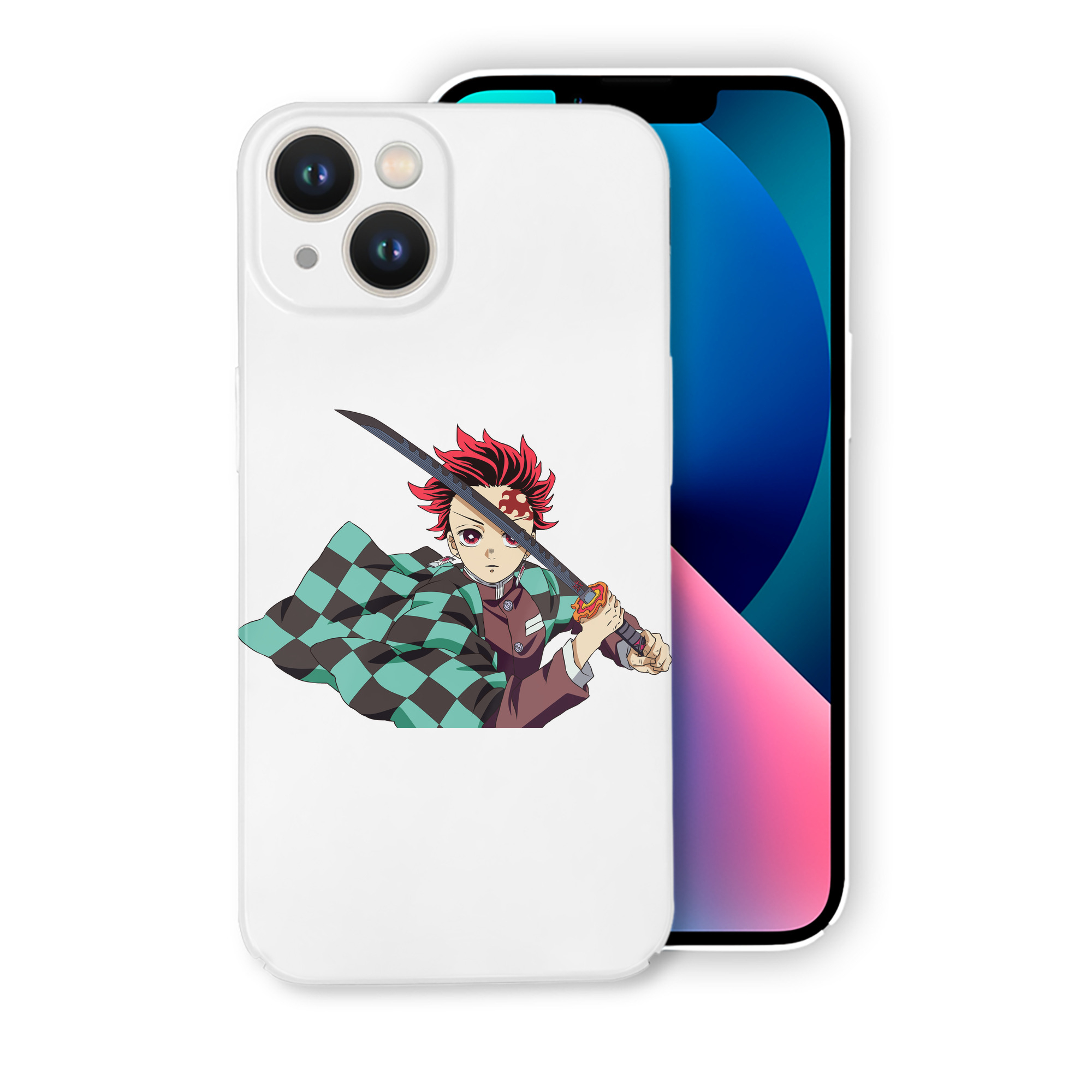 （画像用） 鬼滅の刃 竈門 炭治郎／かまど たんじろう Kamado Tanjirou 【iPhone 14シリーズ対応】ハードケース
