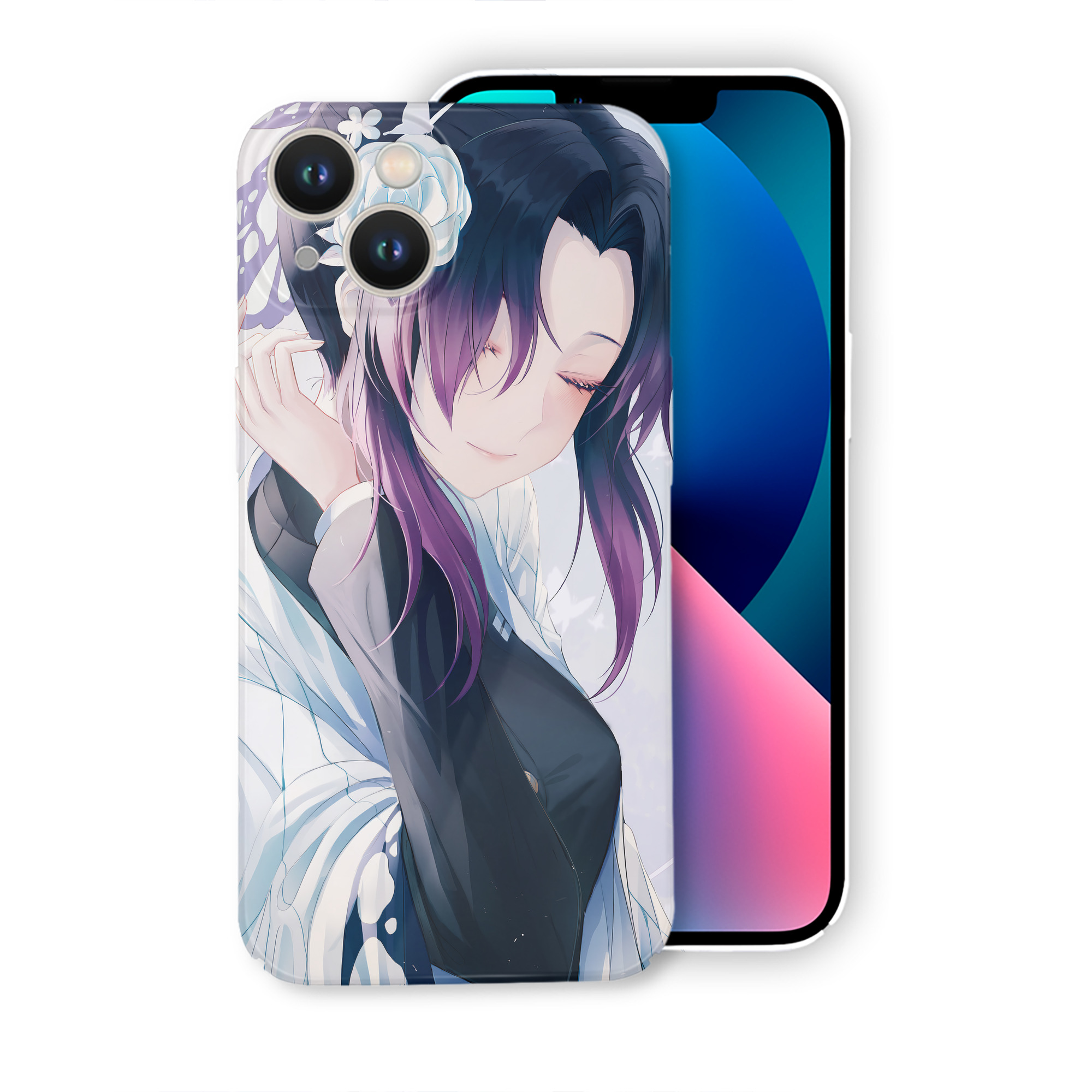 （画像用） 鬼滅の刃（きめつのやいば）蟲柱-胡蝶 しのぶ／こちょう しのぶ Kochou Shinobu 【iPhone 14シリーズ対応】ハードケース