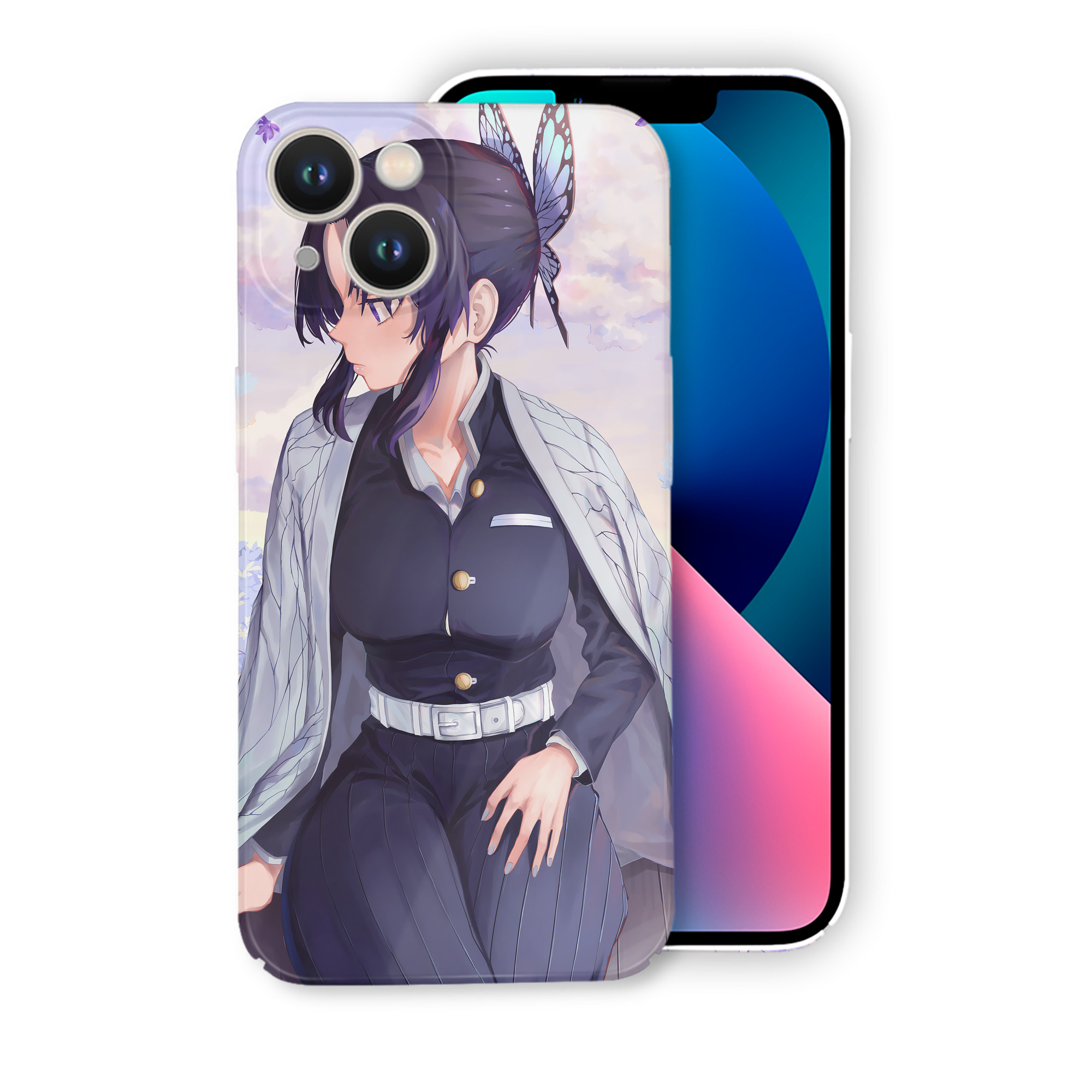 （画像用） 鬼滅の刃（きめつのやいば）蟲柱-胡蝶 しのぶ／こちょう しのぶ Kochou Shinobu 【iPhone 14シリーズ対応】ハードケース