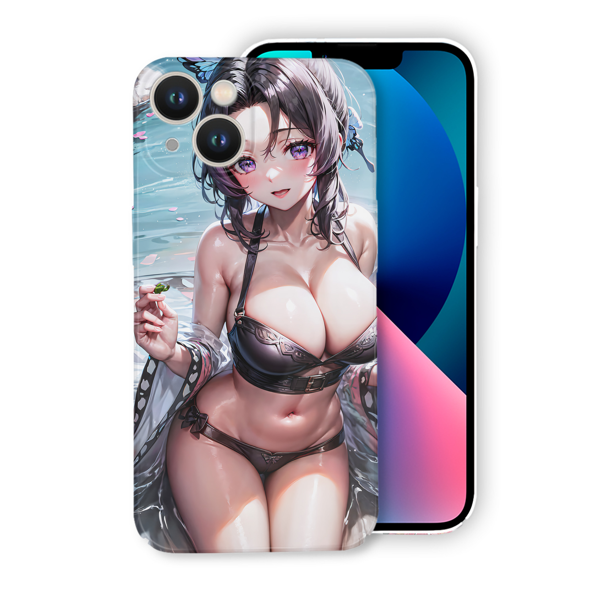 （画像用） 鬼滅の刃（きめつのやいば）蟲柱-胡蝶 しのぶ／こちょう しのぶ Kochou Shinobu 【iPhone 14シリーズ対応】ハードケース