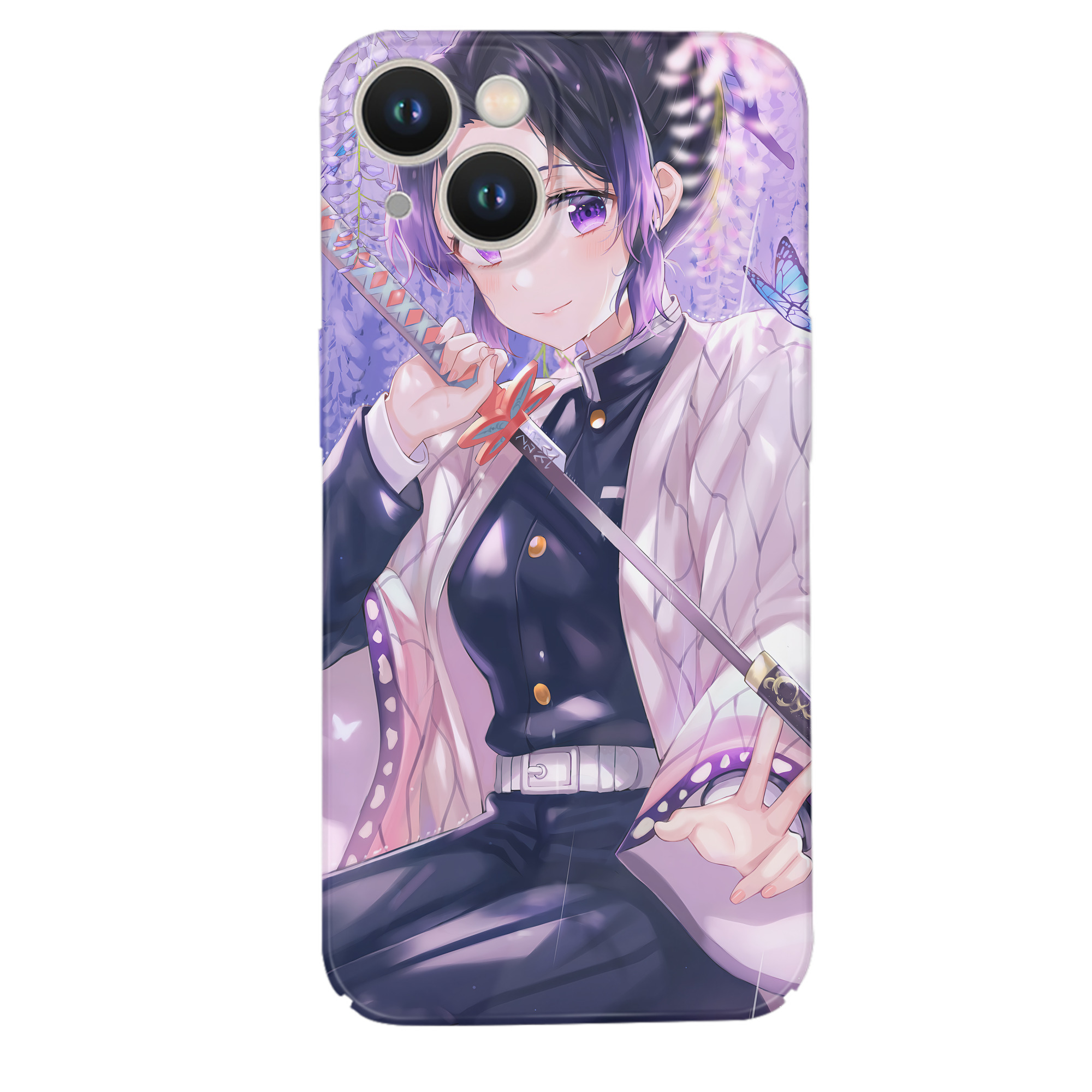 （画像用） 鬼滅の刃（きめつのやいば）蟲柱-胡蝶 しのぶ／こちょう しのぶ Kochou Shinobu 【iPhone 14シリーズ対応】ハードケース